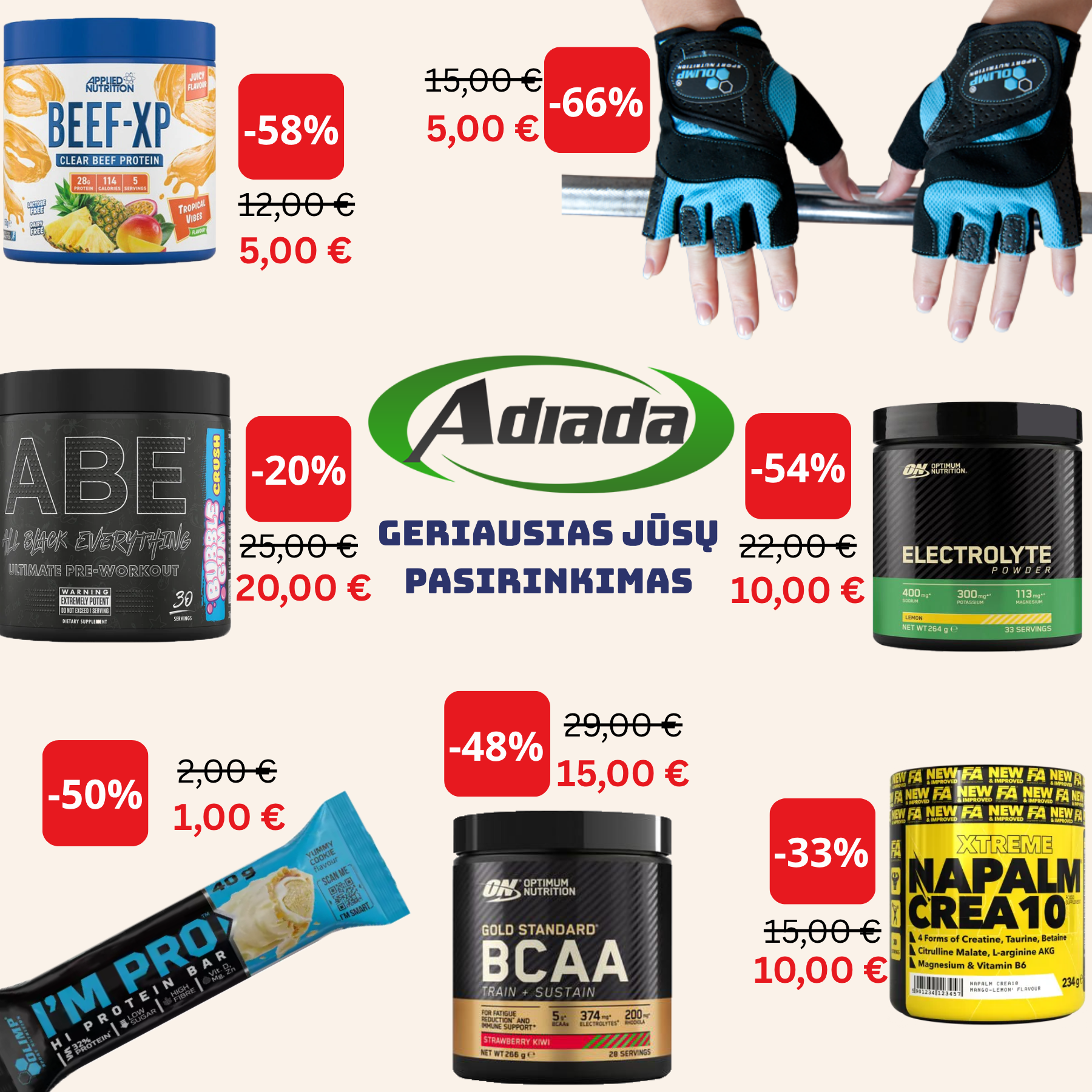 Papildai sportui Adiada Facebook ad