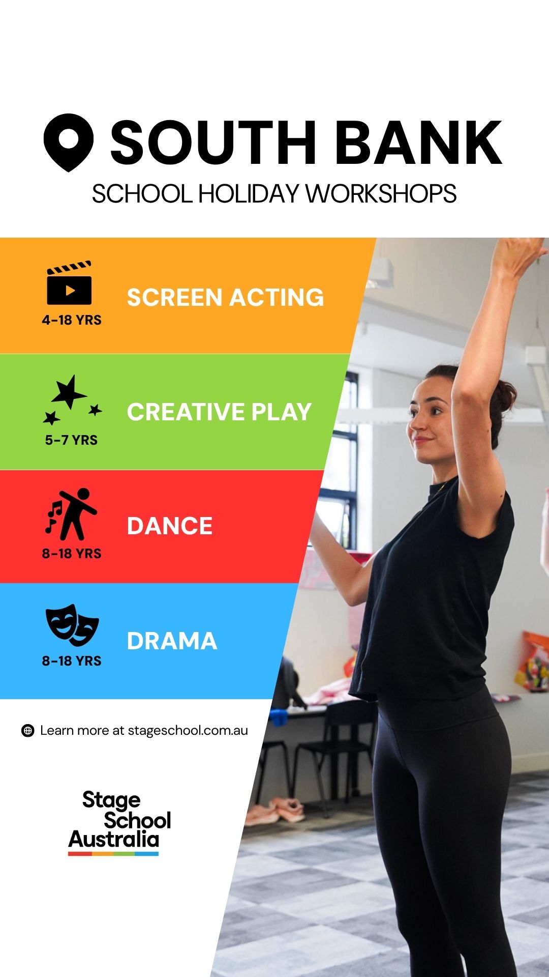 Stage School Australia Facebook ad from May 26, 2026