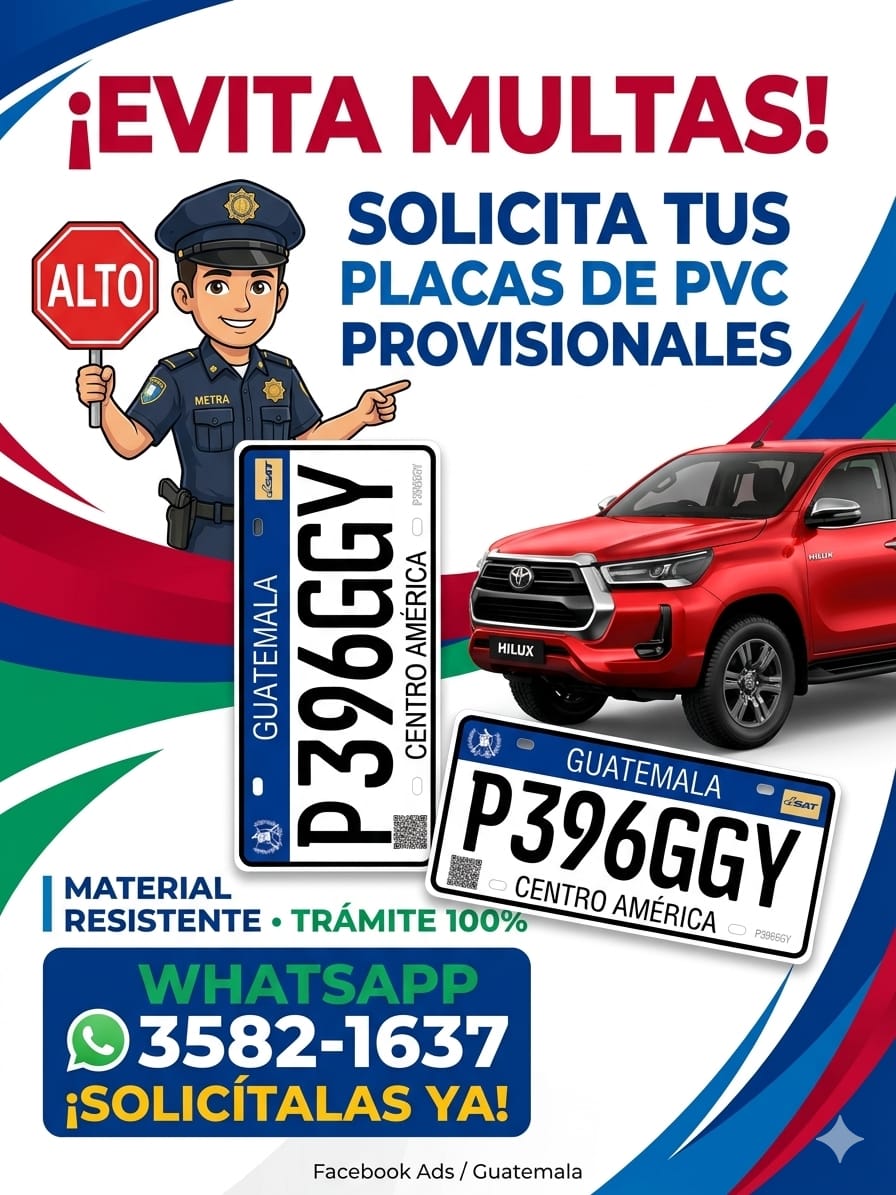 Solución Gt Facebook ad: TE AYUDAaMOS A TRAMITAR TU PLACA