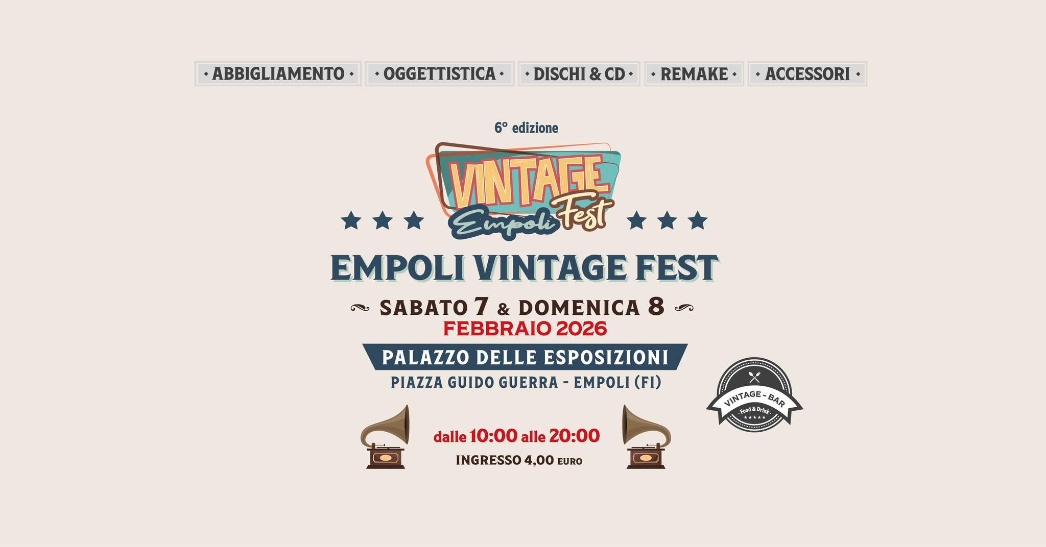 Ganzo Eventi Culturali Facebook ad: VINTAGE Fest Empoli - 6ª edizione