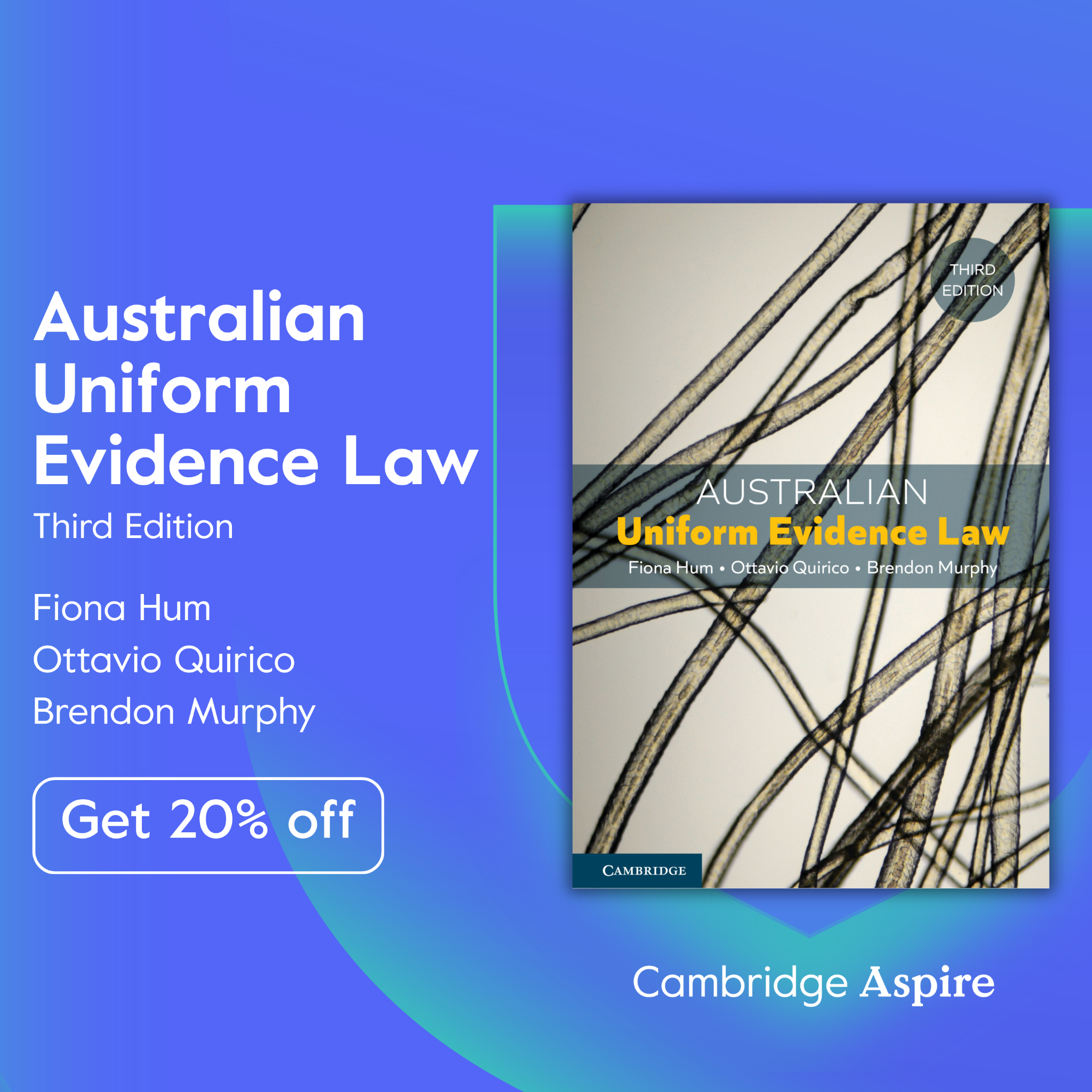 Cambridge University Press Facebook ad: 'EVI20' for 20% Off!