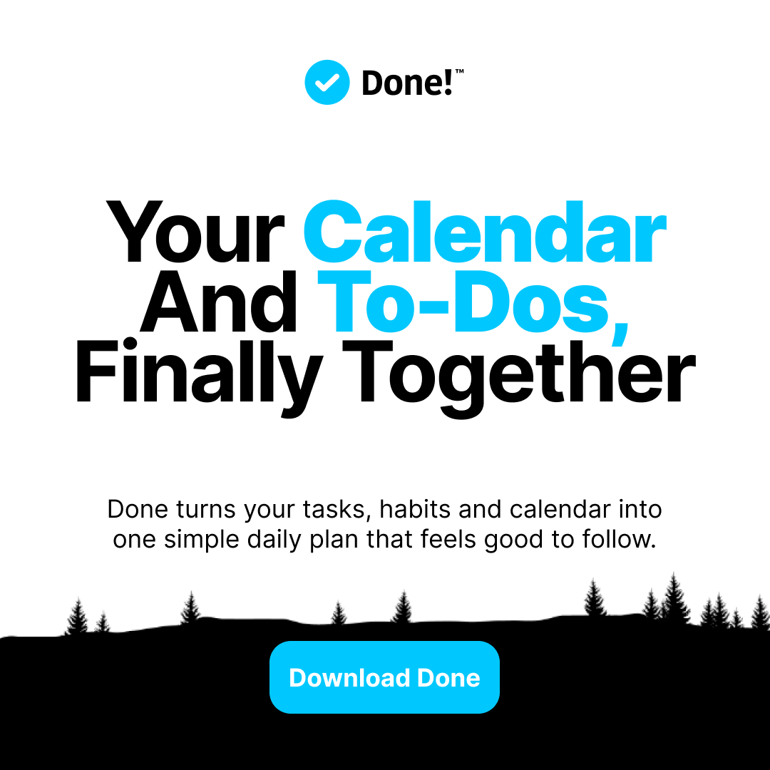 Done - Happy Productivity App Facebook ad: Overwhelmed By To-Dos?