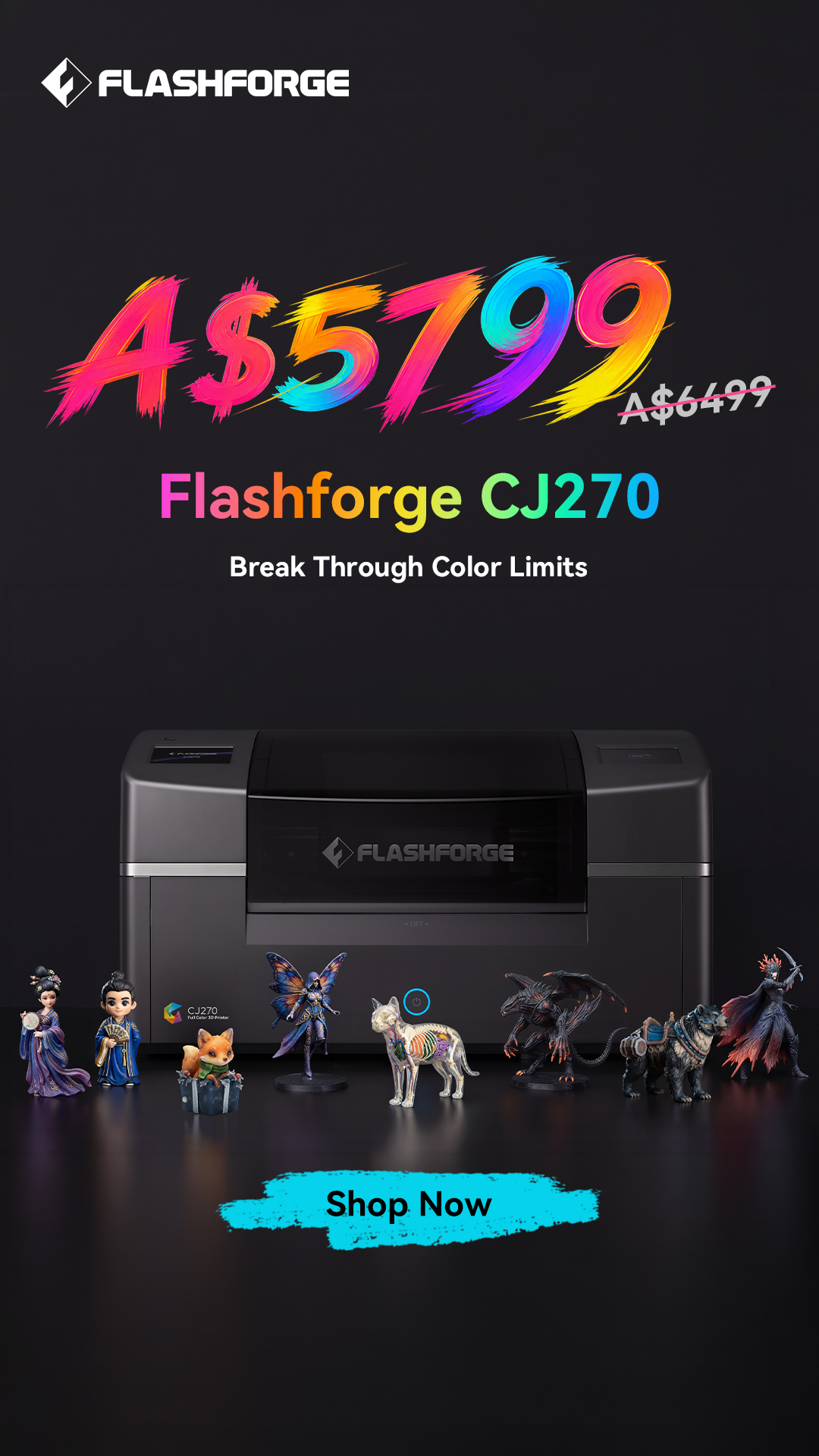 Flashforge Facebook ad: Flashforge CJ270-- Millions of Colors,One Print.The…
