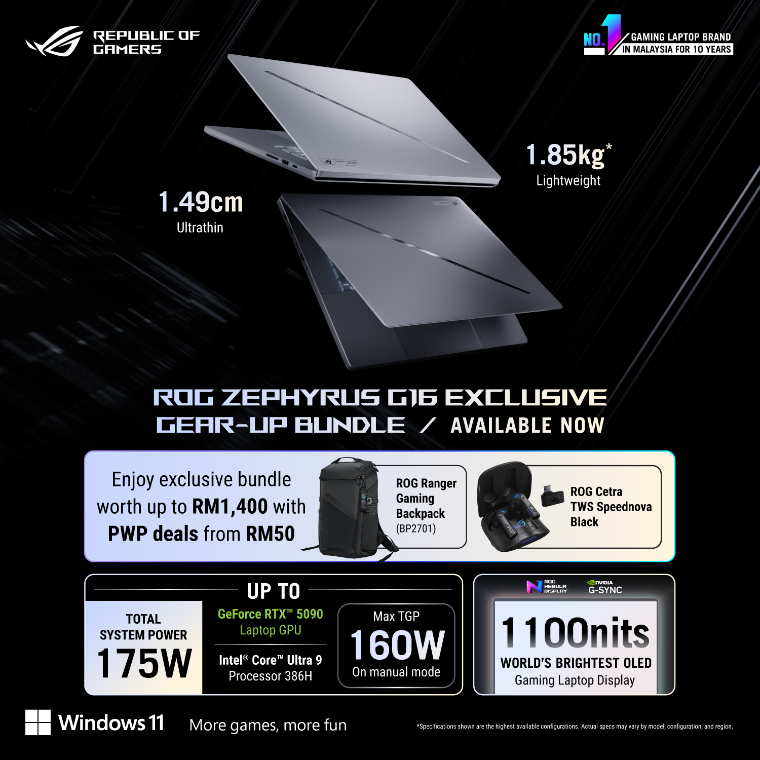 JUST IT TECHNOLOGY Facebook ad: ROG Zephyrus G16 - Enjoy PWP deals worth up to RM1,400!