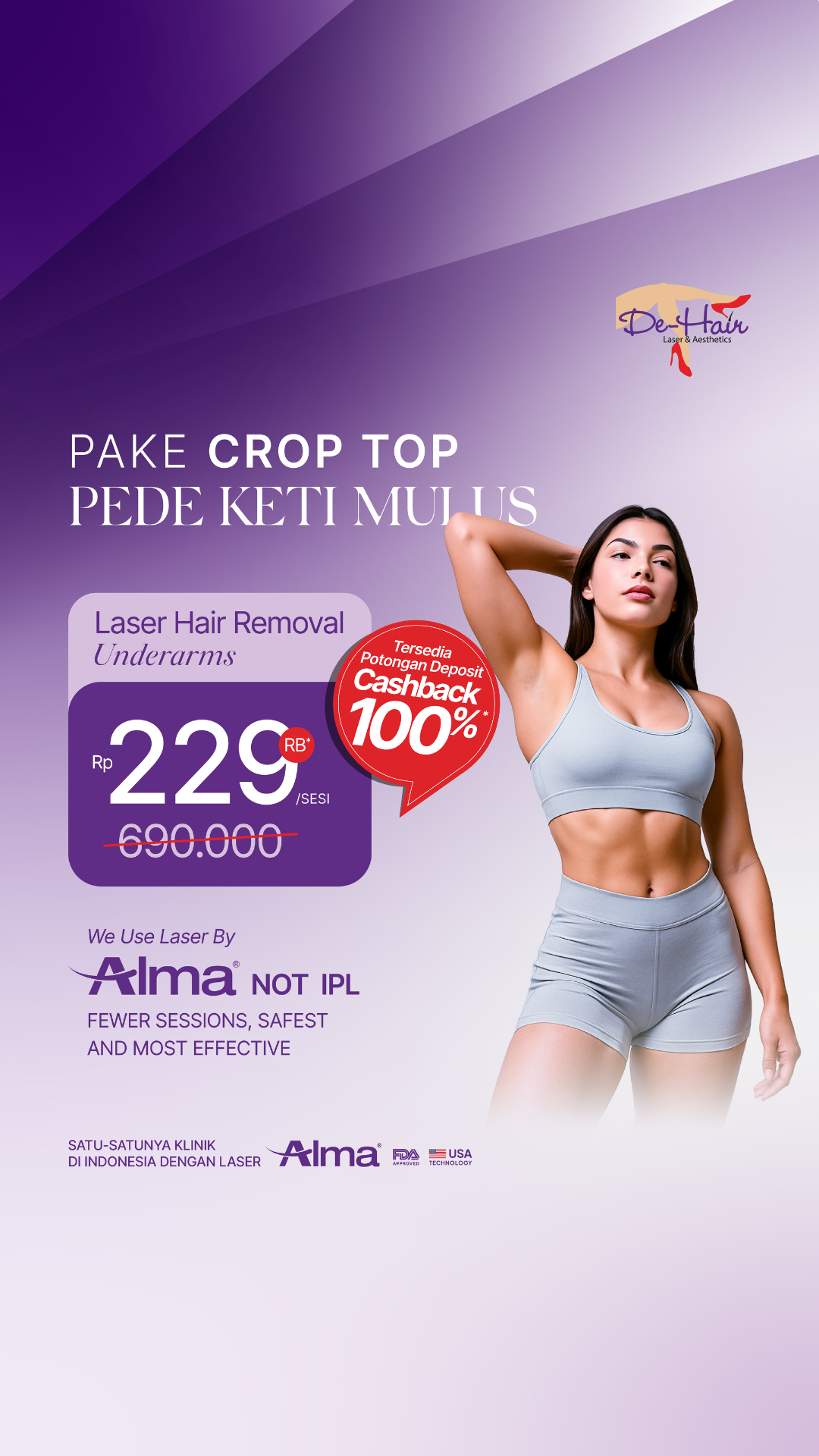 De-Hair Laser Hair Removal Facebook ad