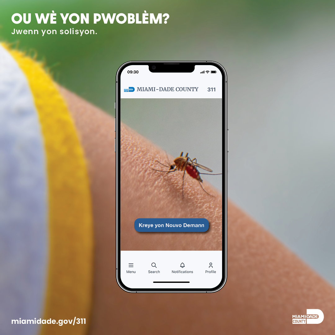 Miami-Dade 311 Facebook ad: Konekte avèk nou