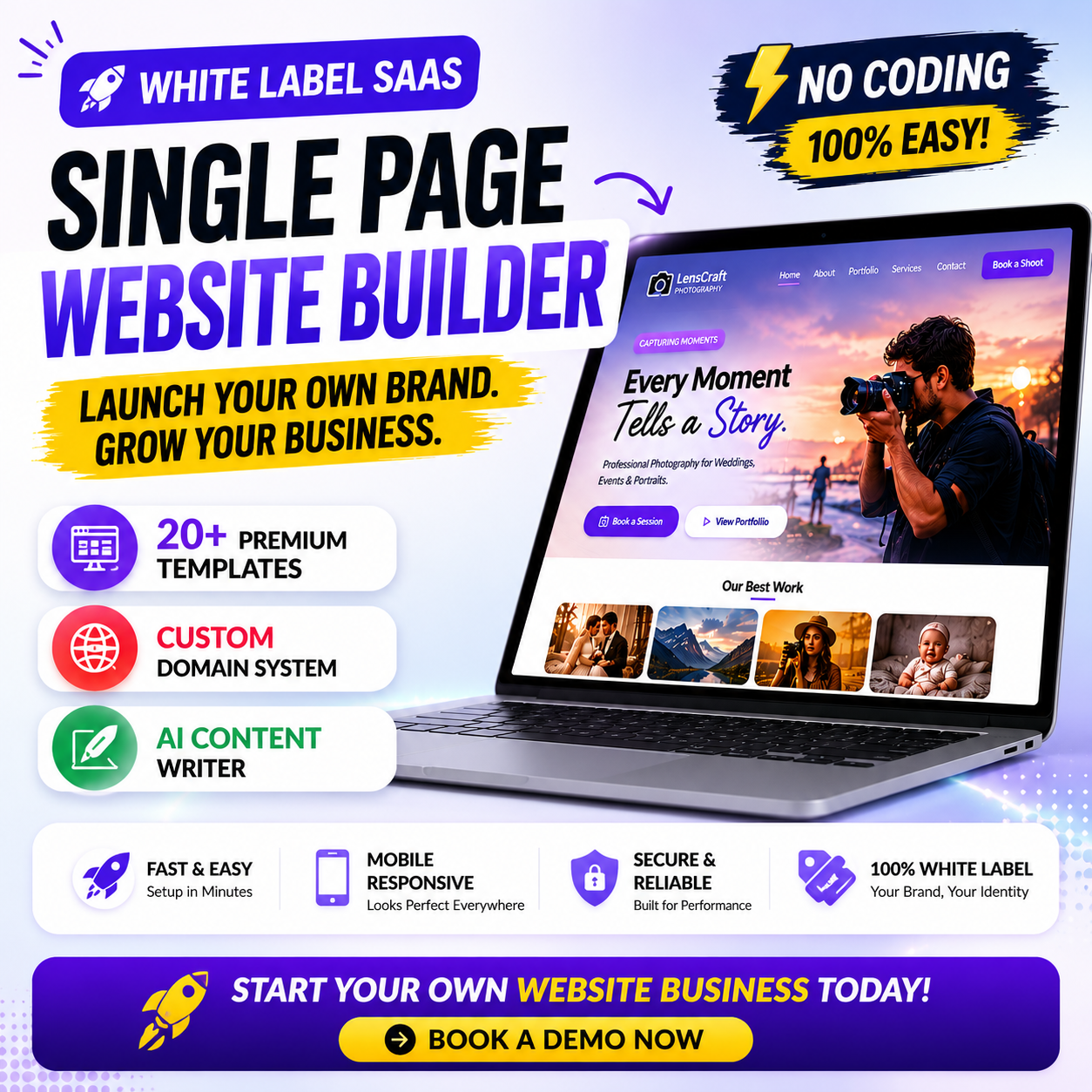 Reseller Bano Facebook ad: Create Websites. Grow Your Brand.
