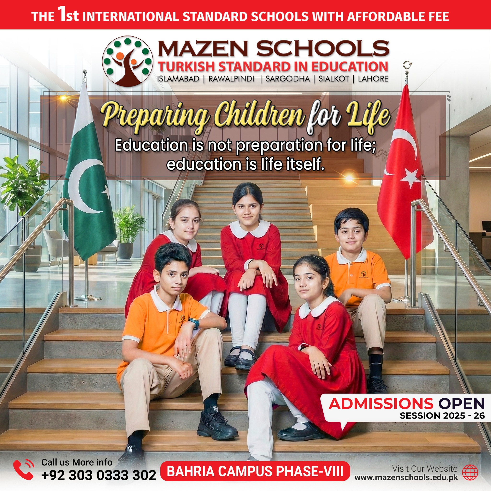 Mazen Schools Bahria Phase VIII Facebook ad: Admissions Open, Mazen School Bahria Phase 8