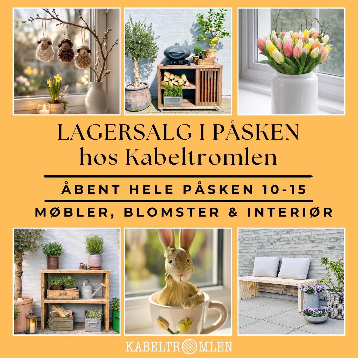 Kabeltromlen Facebook ad: Lagersalg HELE påsken hos Kabeltromlen