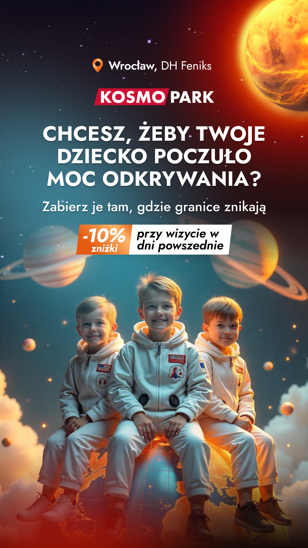 Kosmopark - interaktywna wystawa kosmosu dla całej rodziny Facebook ad from Apr 8, 2026