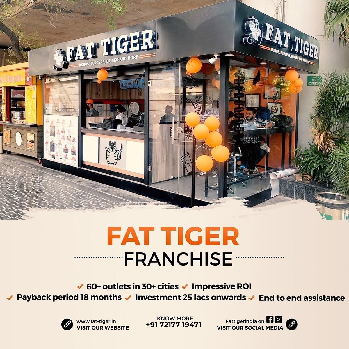 Fat Tiger: Momos, Meals & Beverages Facebook ad: Start Your Own Restaurant With Fat Tiger!