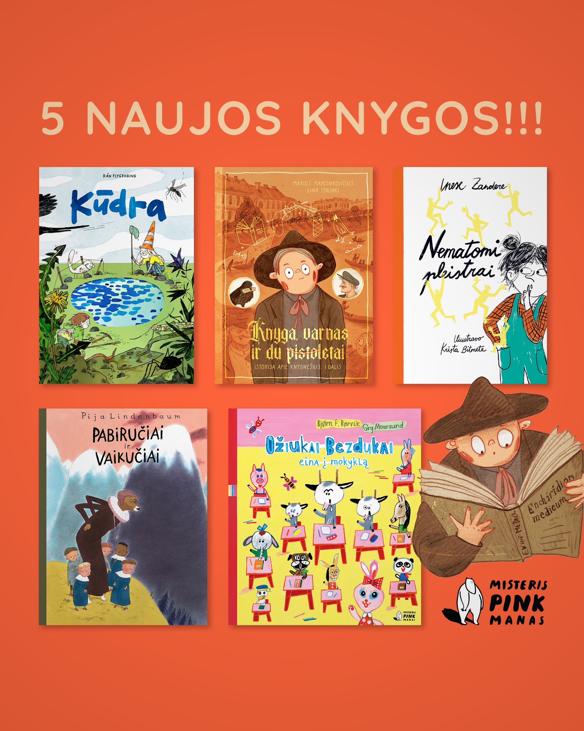 Misteris Pinkmanas Facebook ad: 5 naujos knygos vaikams!