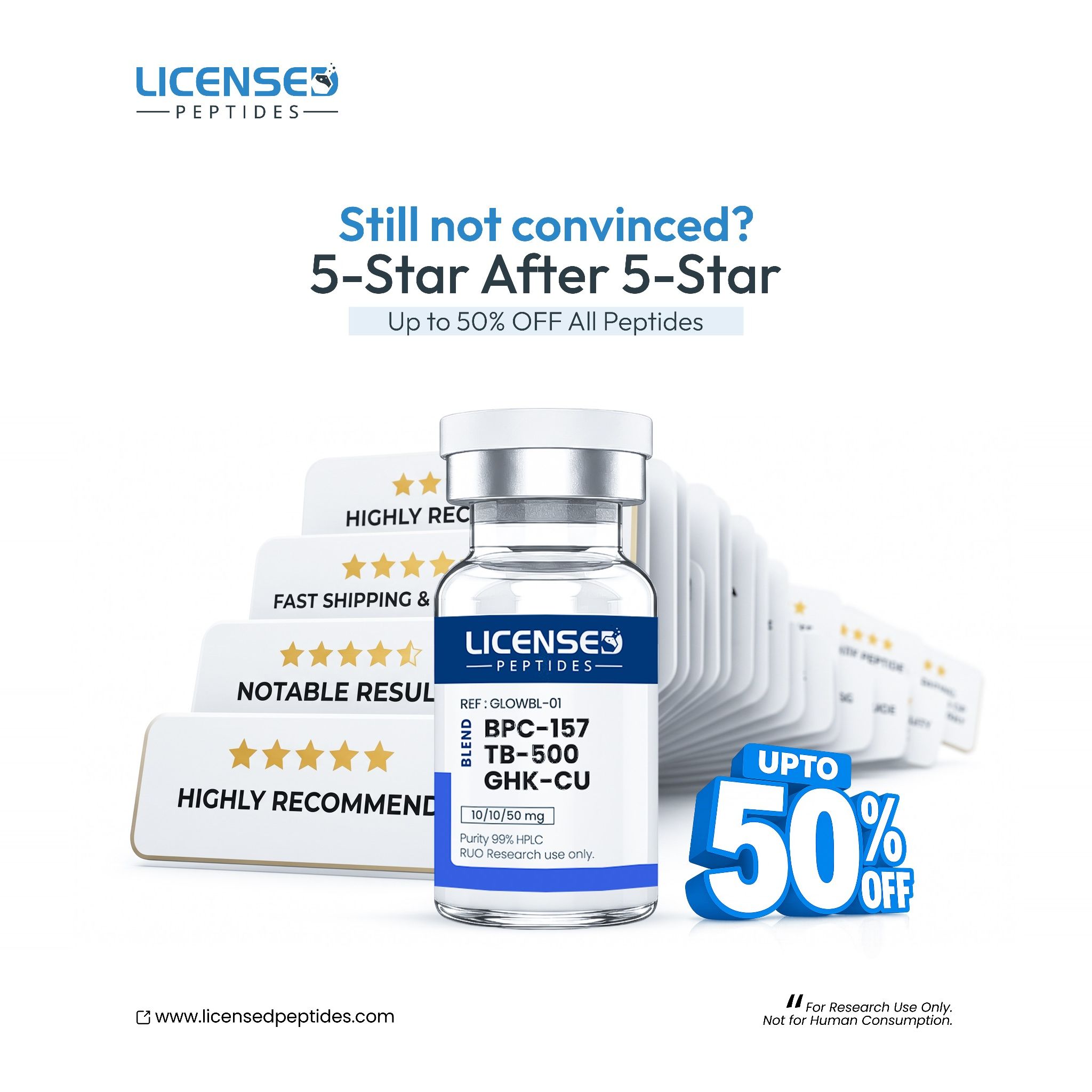 Licensed Peptides.com Facebook ad from May 27, 2026