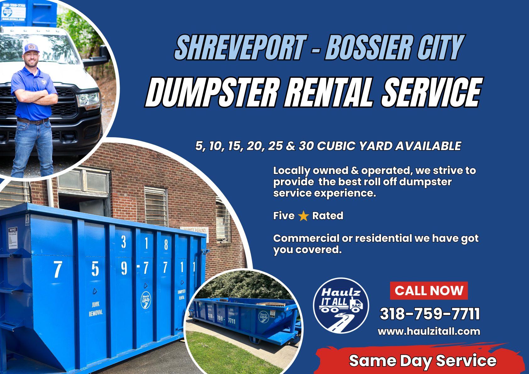 Haulz It All, LLC Facebook ad: Junk Removal & Dumpster Rental