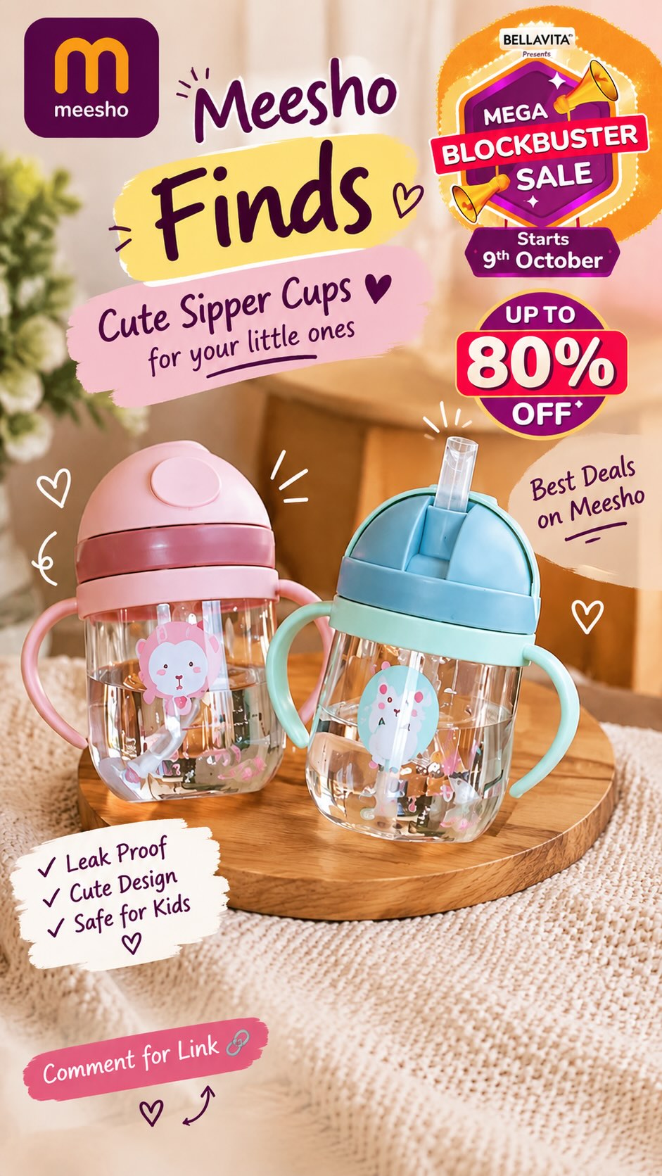 cart.bag Facebook ad: Cute sipper cups for your little ones!