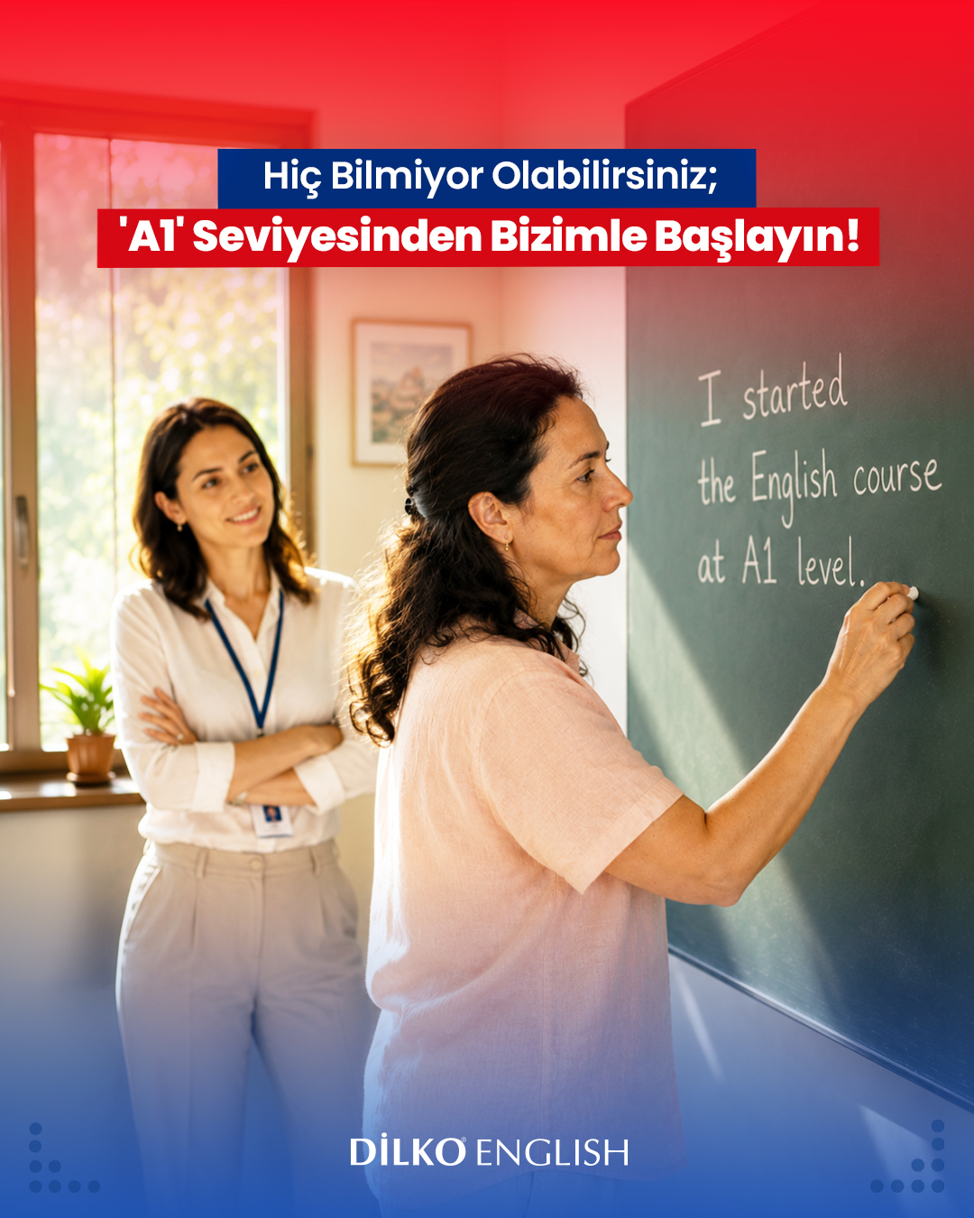 Dilko English Facebook ad: Dilko’ya gelen herkesin hedefi test çözmek değil; kimisi…