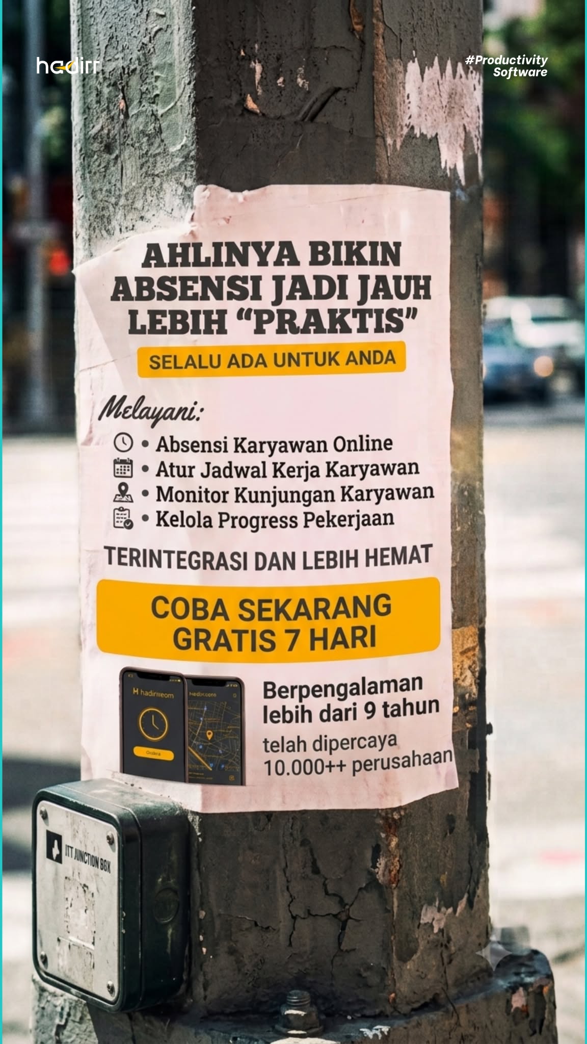 Hadirr Facebook ad: Aplikasi Absensi Karyawan Online