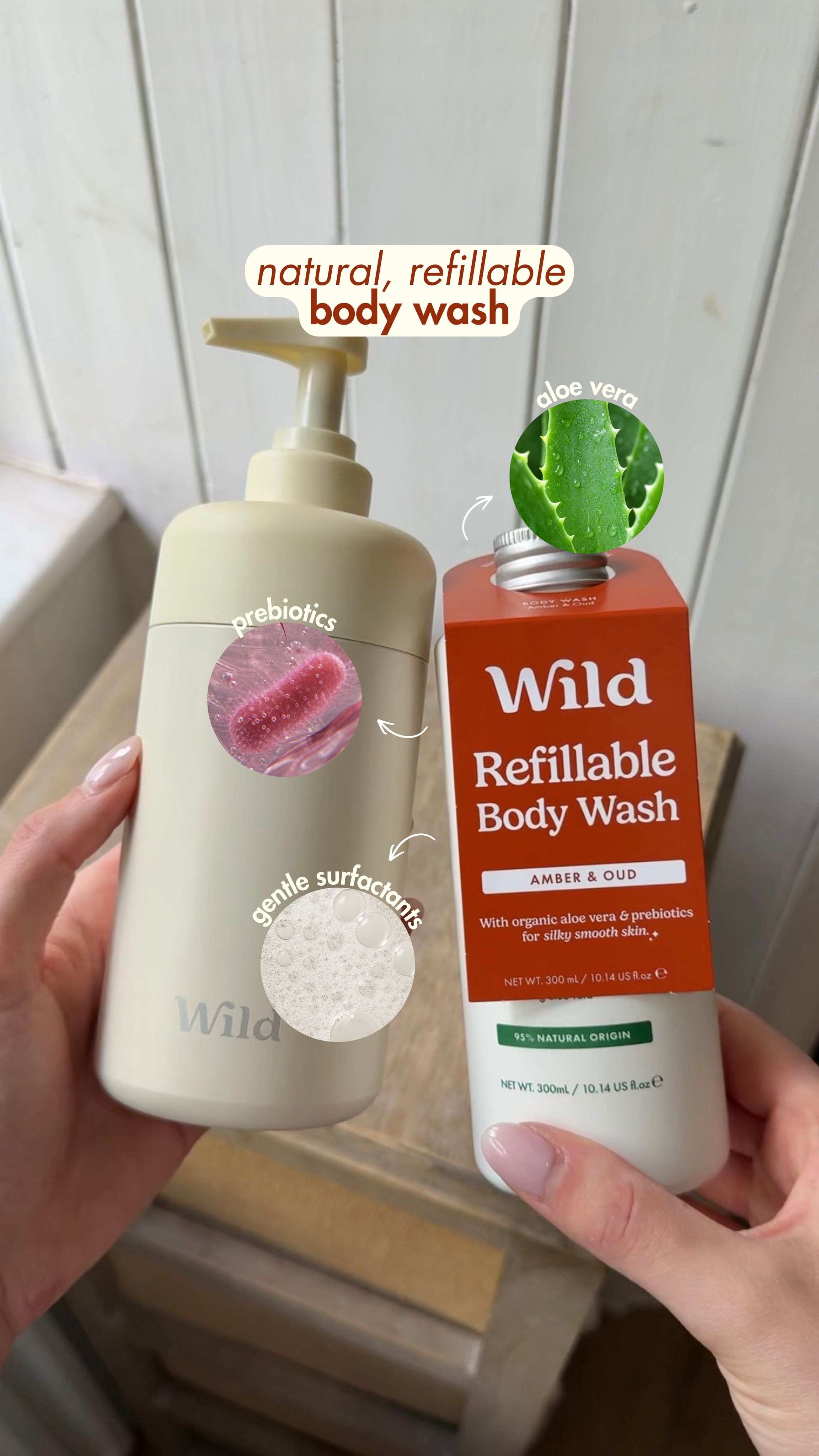 Wild Facebook ad: Moisture and hydration that last. Refills that disappear.