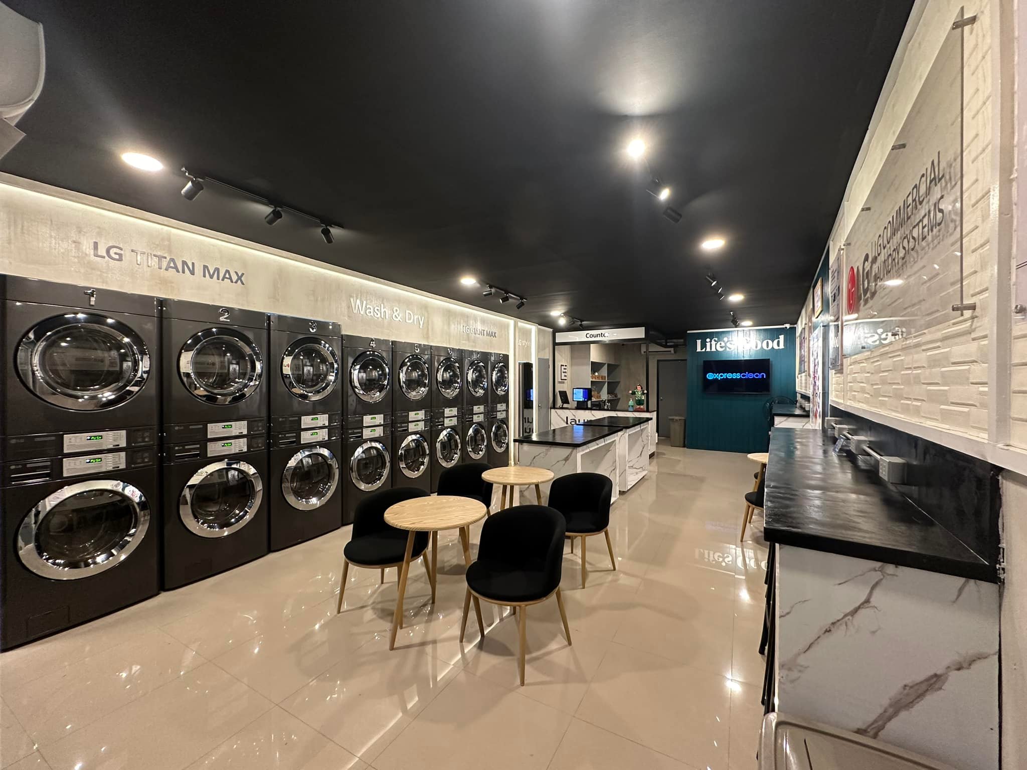 Express Clean Laundry Lounge Lucena Quezon Province Facebook ad: Ang kauna-unahang LG Commmercial Laundry Service Center…