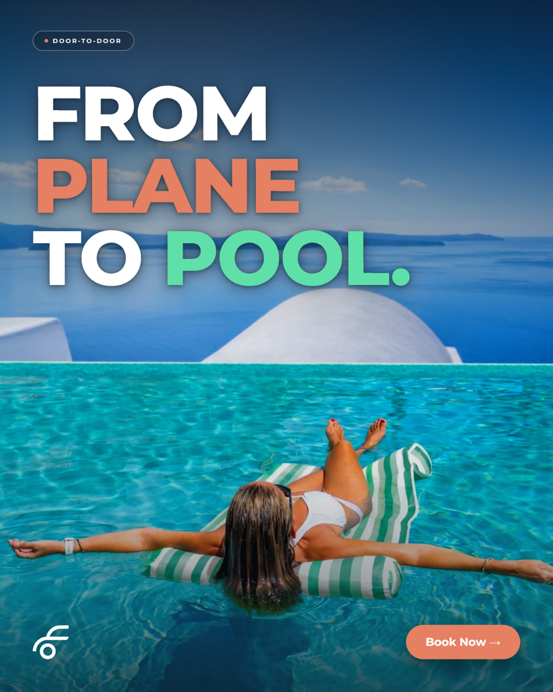 Ride and Hire Facebook ad: From Plane to Pool