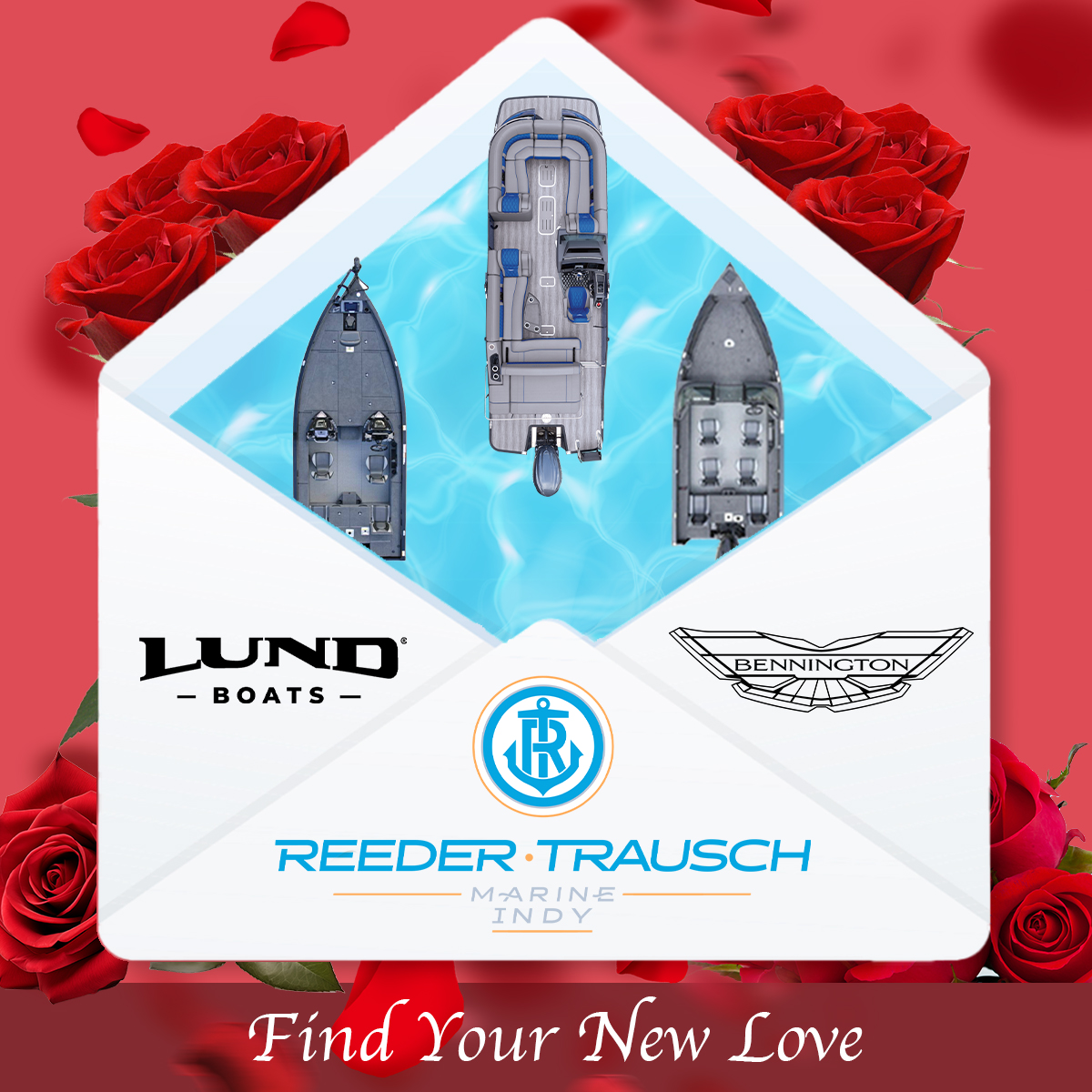 Reeder Trausch Marine Indy Facebook ad: Fall in Love with Your Next Boat