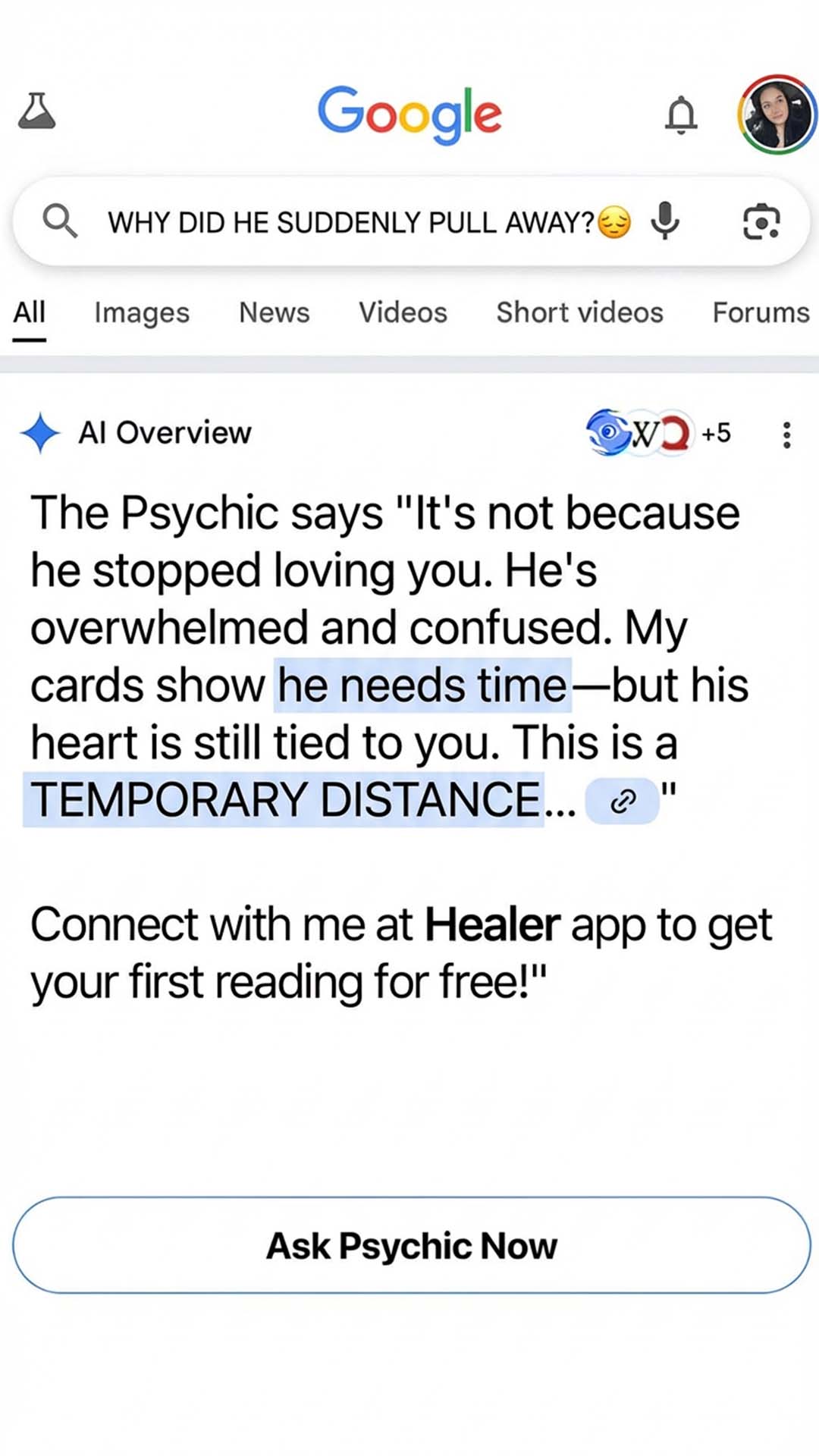 Healer Facebook ad