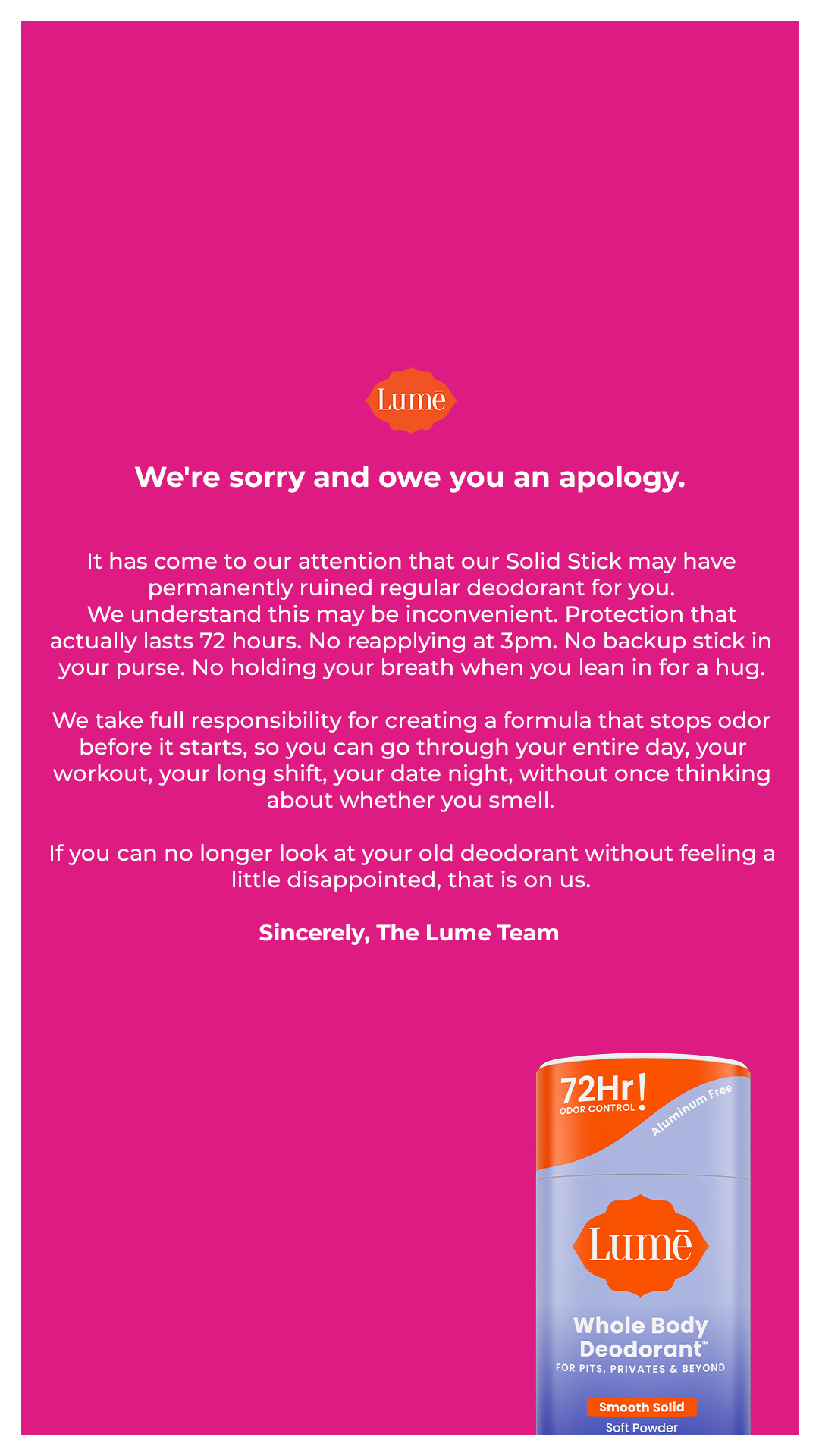Lume Deodorant Facebook ad
