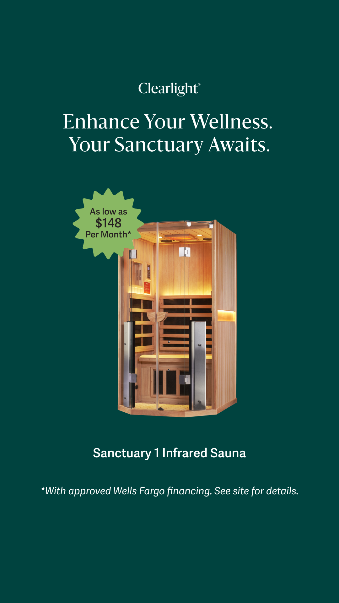 Clearlight Infrared Saunas Facebook ad