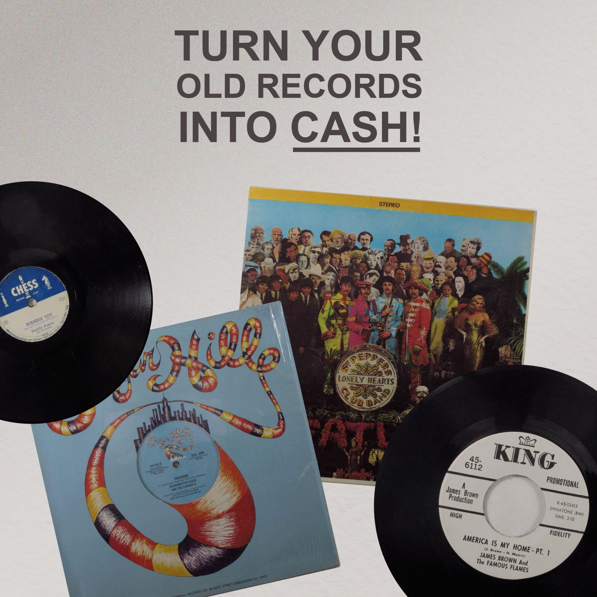 DJ Records Facebook ad: We buy old vinyl records!