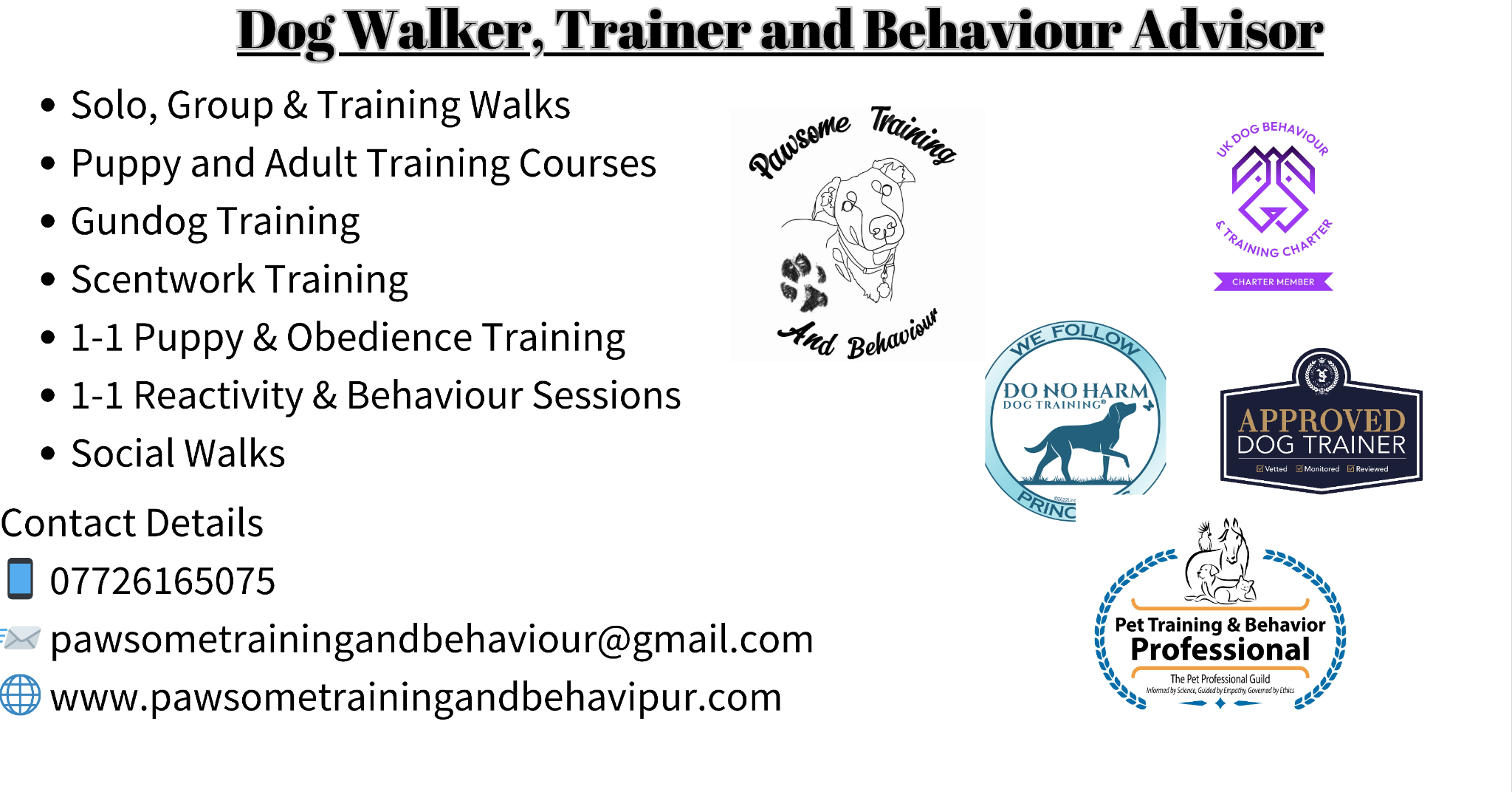 Pawsome Training and Behaviour Facebook ad: Chat with us