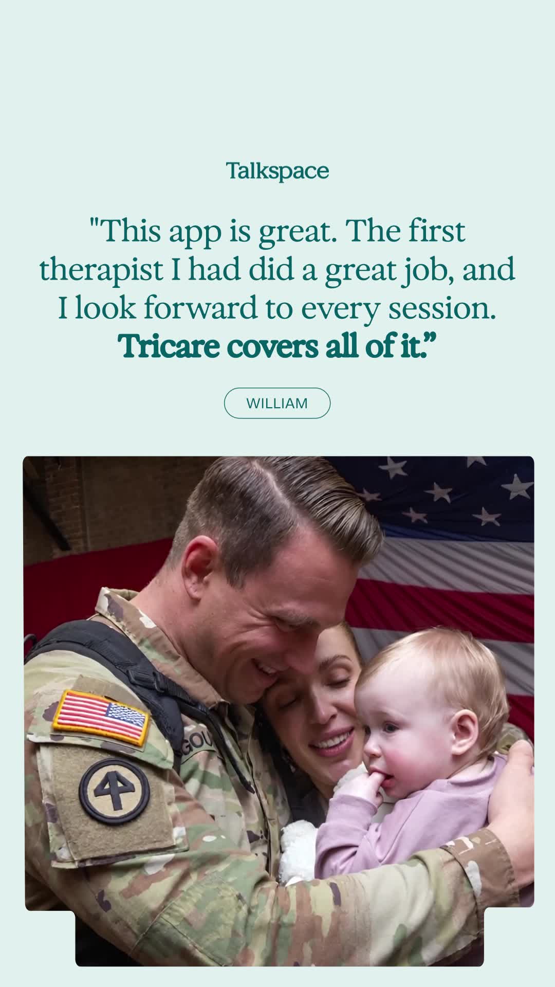 Talkspace Facebook ad: Talkspace online therapy