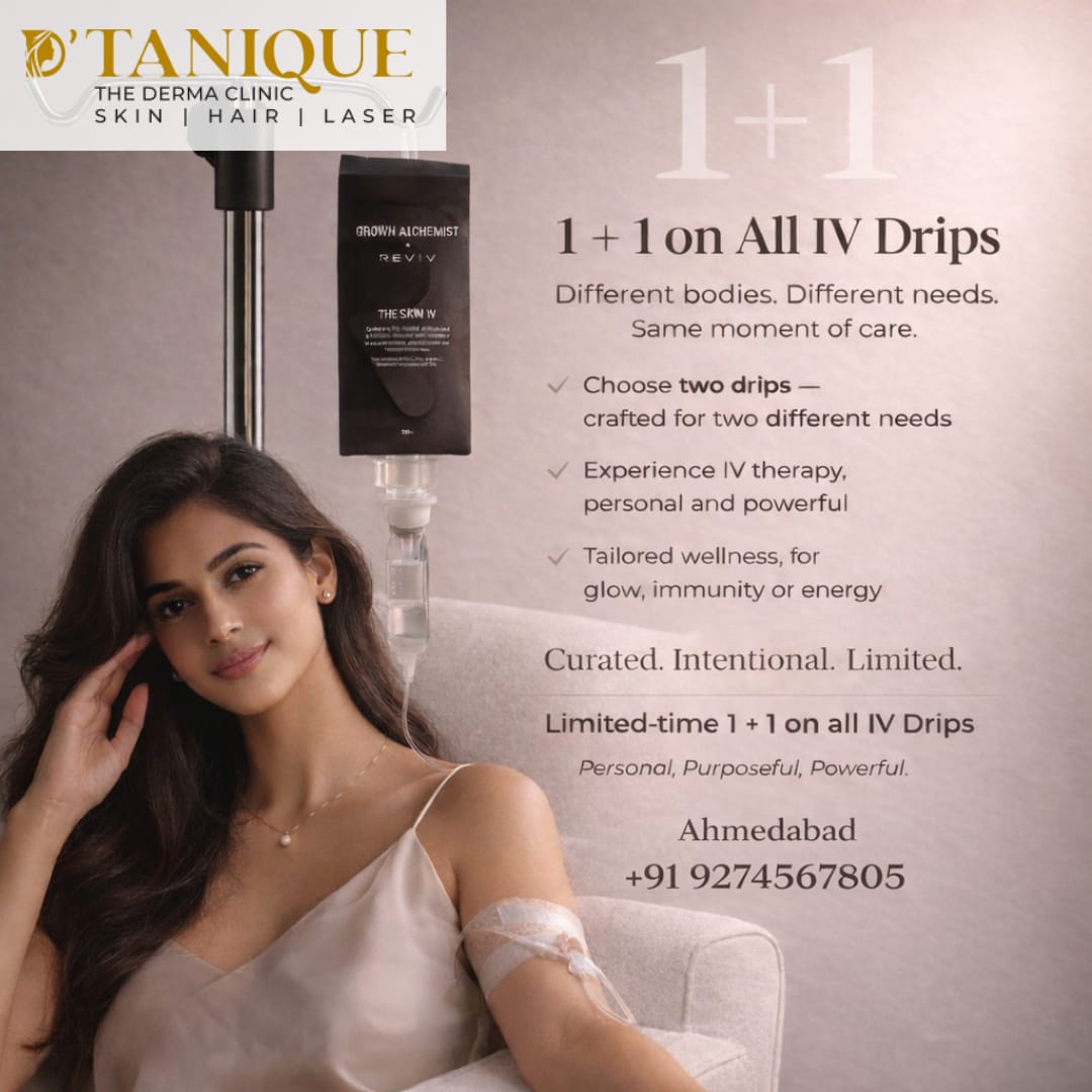 D’Tanique - Ahmedabad Facebook ad: 1+1 IV Drips | Recharge From Within