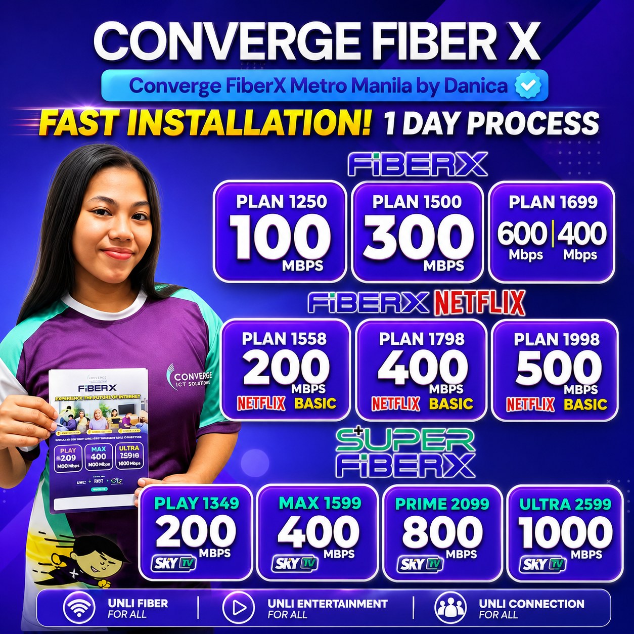 Converge FiberX Metro Manila by Danica Facebook ad: 𝗖𝗼𝗻𝘃𝗲𝗿𝗴𝗲 𝗠𝗲𝘁𝗿𝗼 𝗠𝗮𝗻𝗶𝗹𝗮 𝗙𝗮𝘀𝘁…