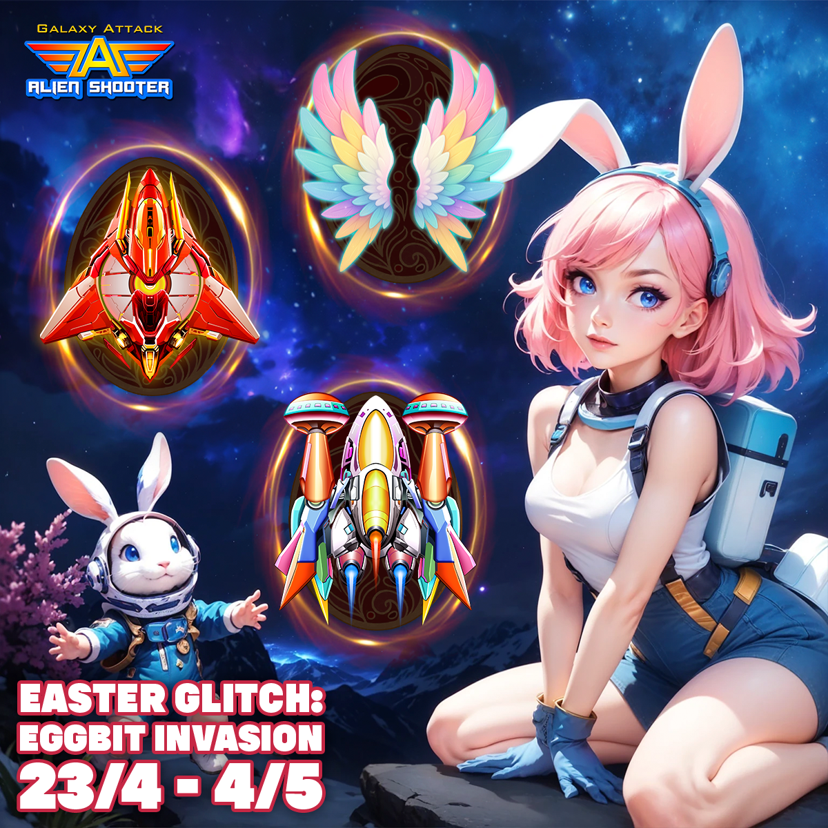 Galaxy Attack: Alien Shooter Facebook ad
