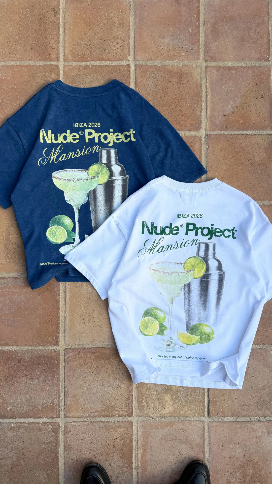Nude Project Facebook ad: Cocktail Tee Navy