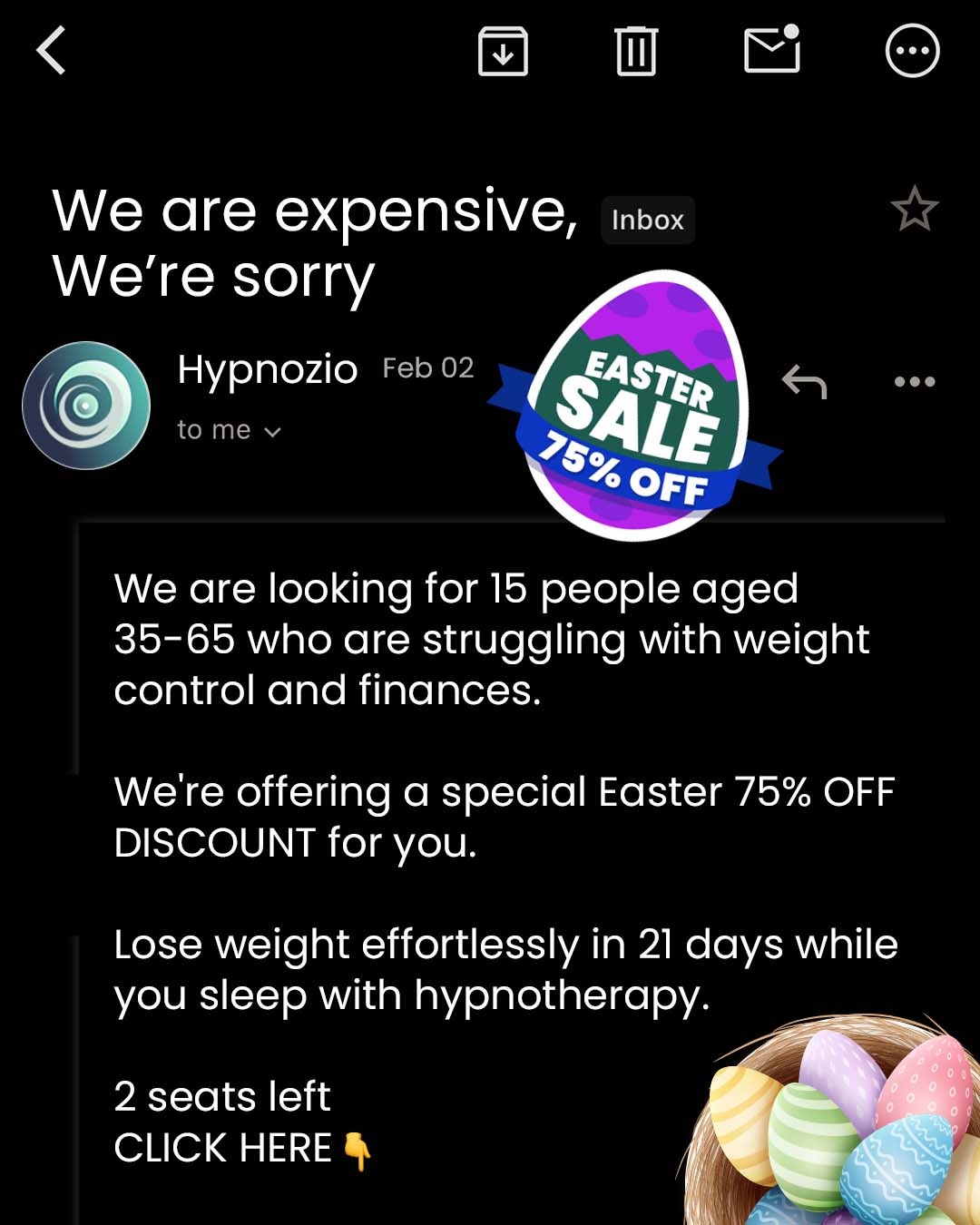 Hypnozio: power of hypnotherapy Facebook ad