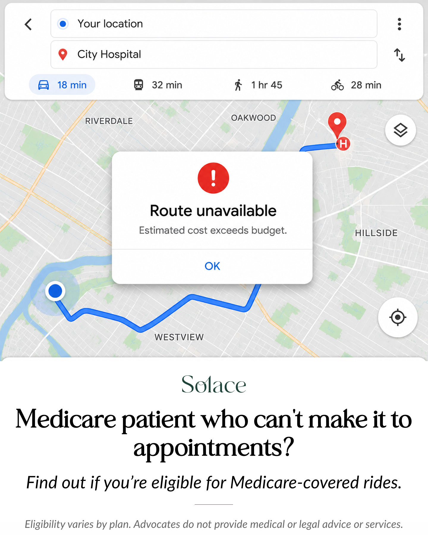Solace Facebook ad: Talk to an Advocate Today