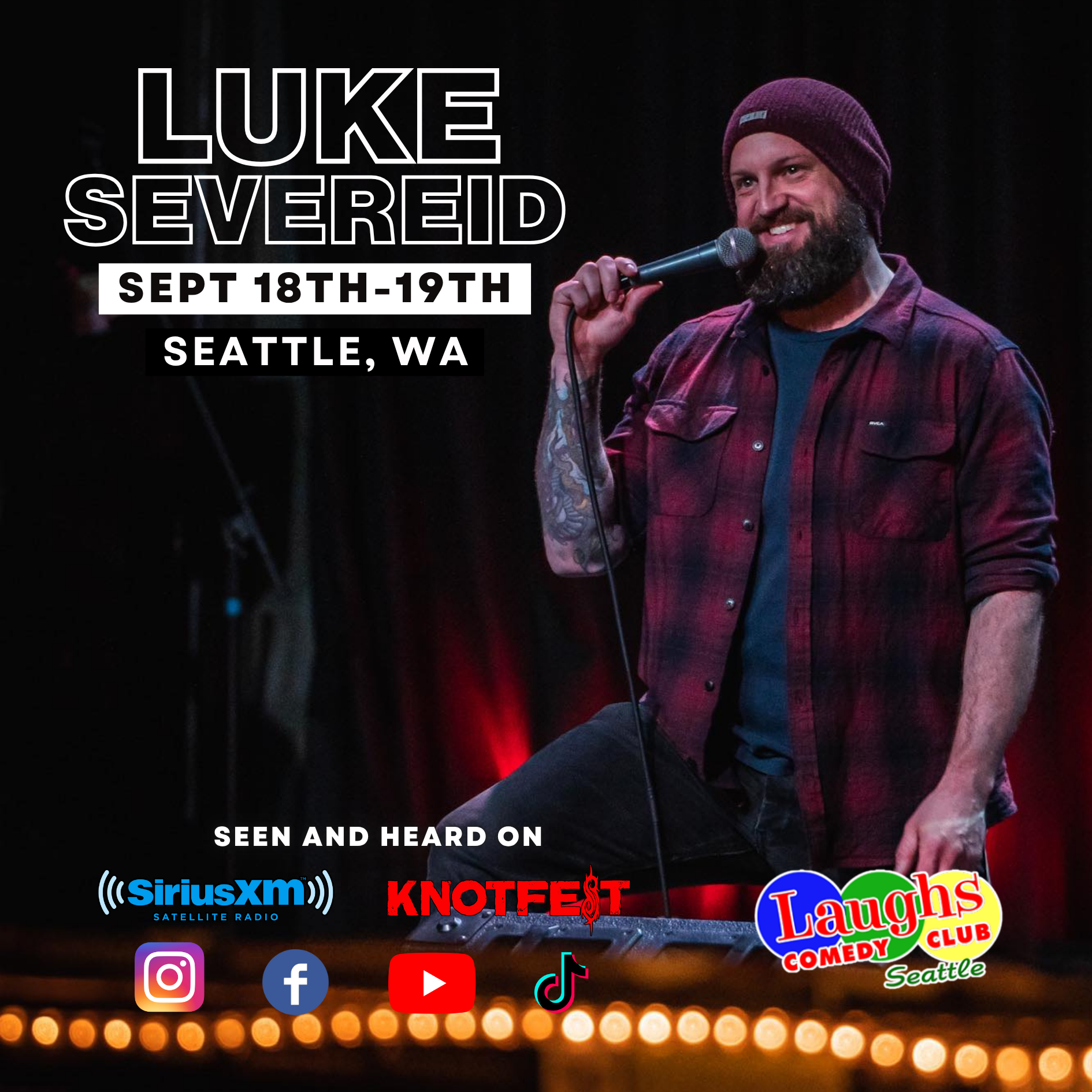 Luke Severeid Facebook ad: LUKE SEVEREID in Seattle, WA / Stand UP that's Metal AF