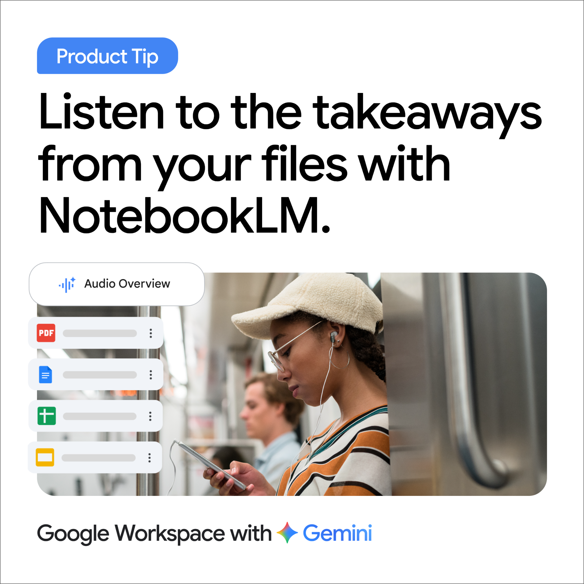 Google Workspace Facebook ad: Get instant insights with NotebookLM