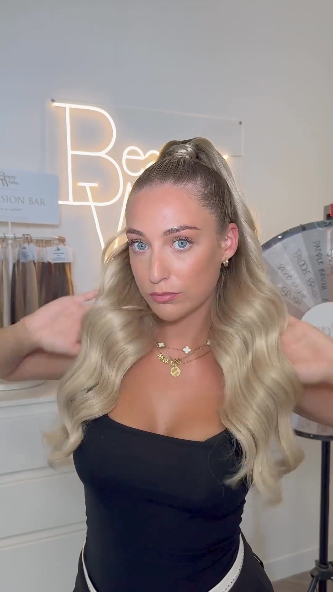Beauty Works Luxury Hair Extensions Facebook ad: code 𝐒𝐖𝐀𝐓𝐂𝐇𝐔𝐏