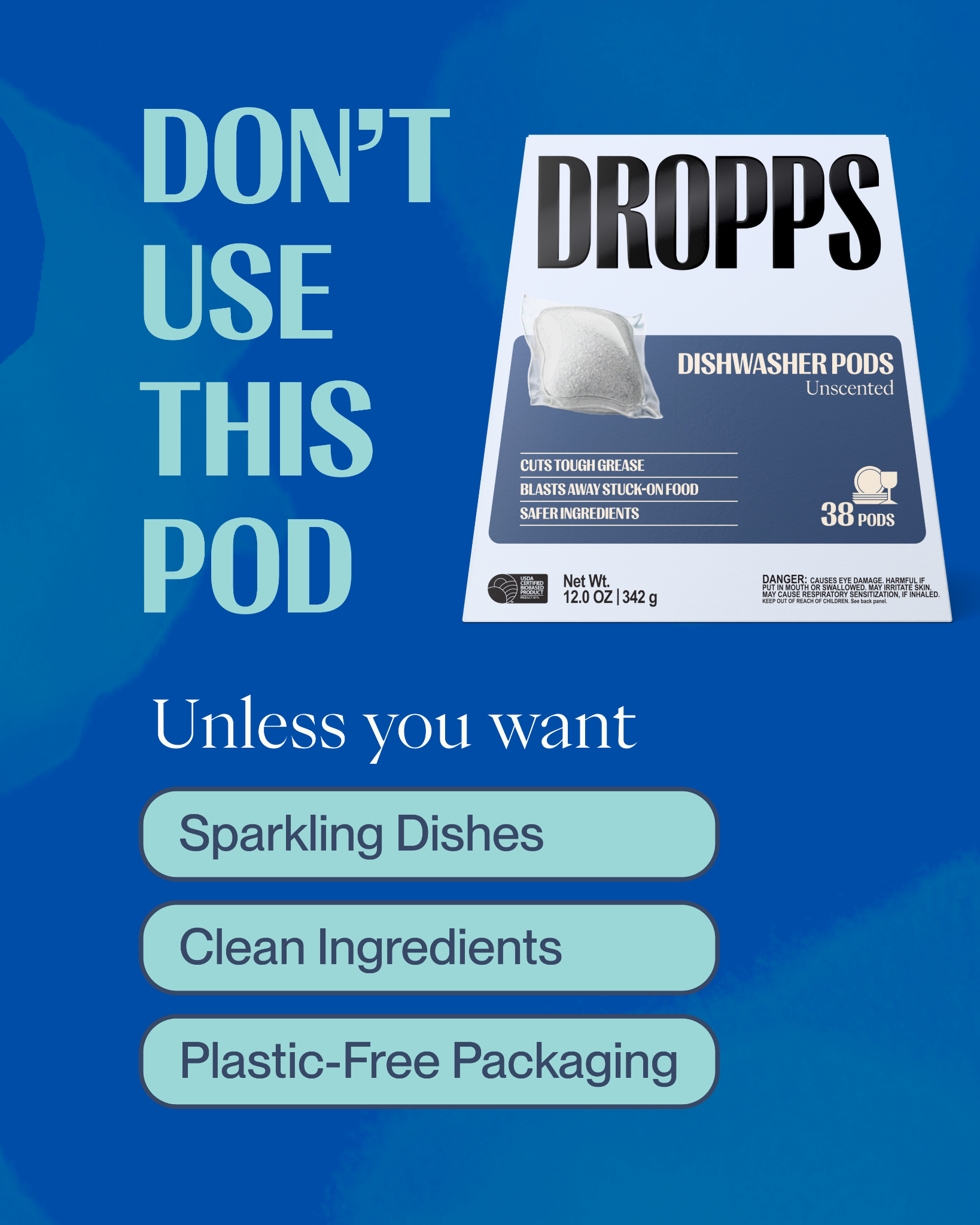 Dropps Facebook ad: Real Homes. Real Clean. 60,000+ Reviews