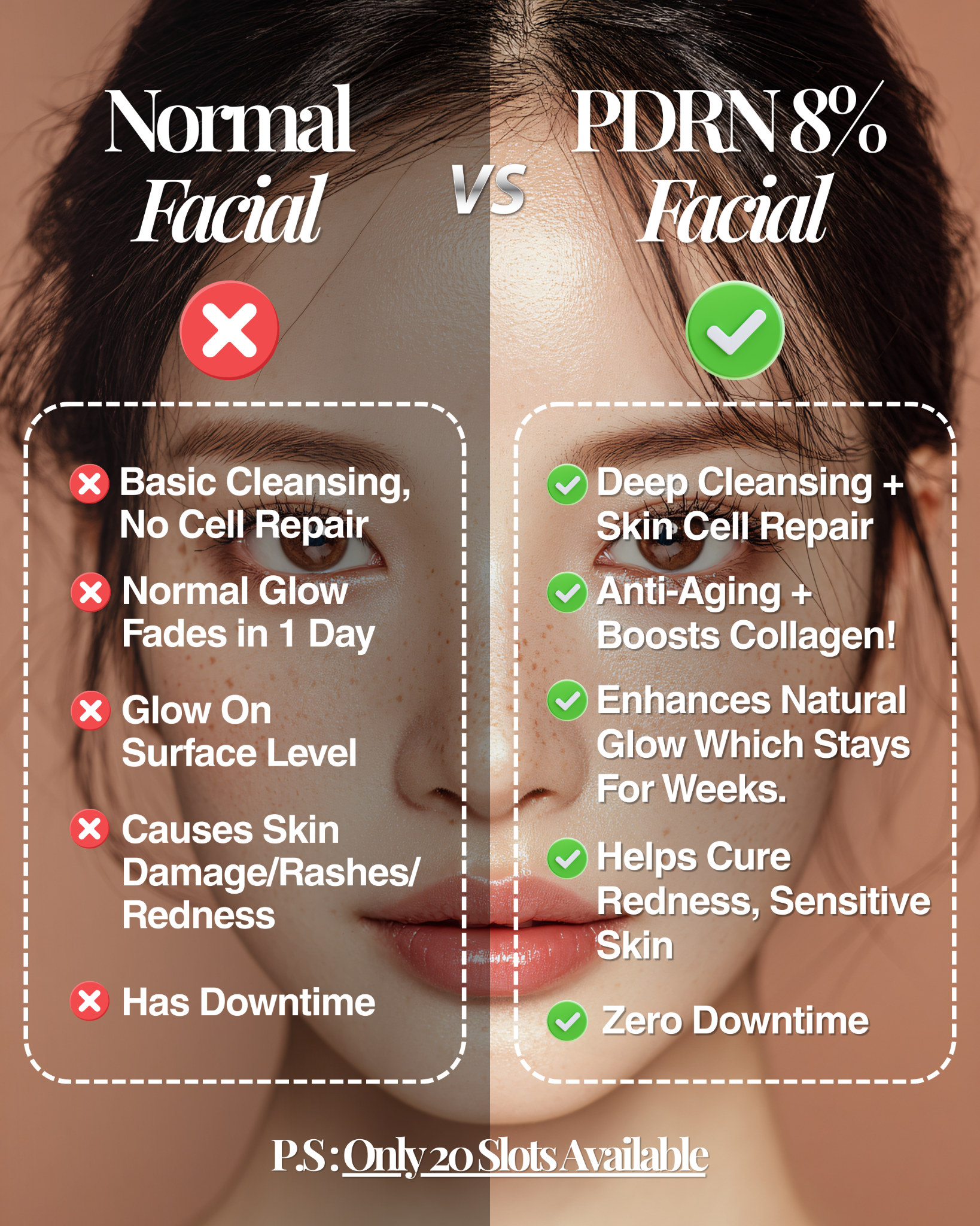 Pisces Wellness Singapore Facebook ad: Flash Deal: PDRN 8% Facial + FREE Tension Relief Massage