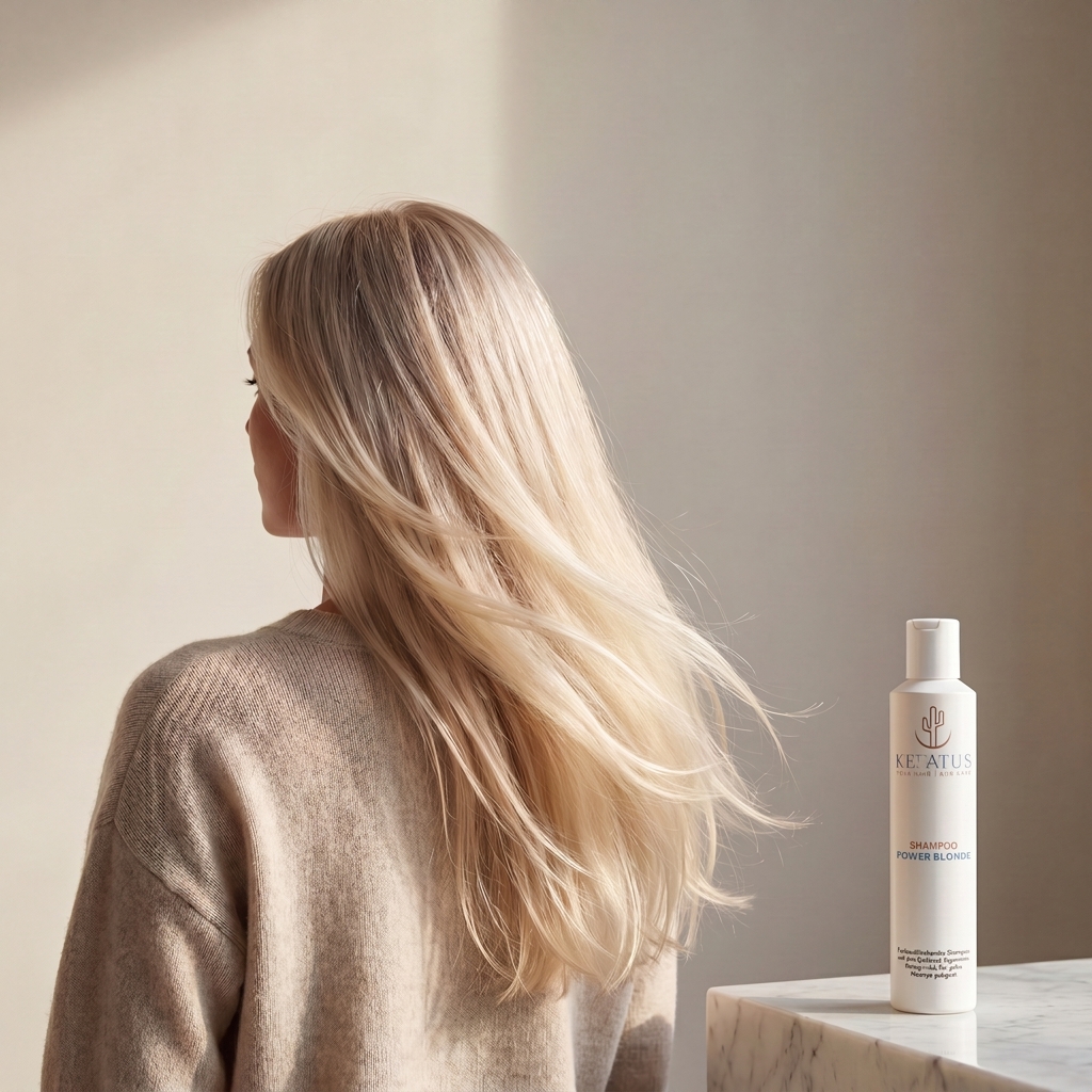 Keratus Facebook ad: Verliere dein Blond nicht mehr zwischen den Terminen