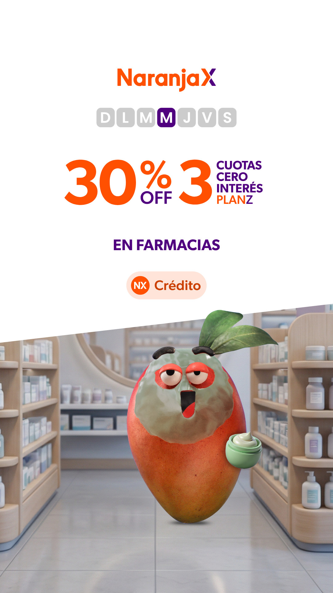 Naranja X Facebook ad from Aug 7, 2026
