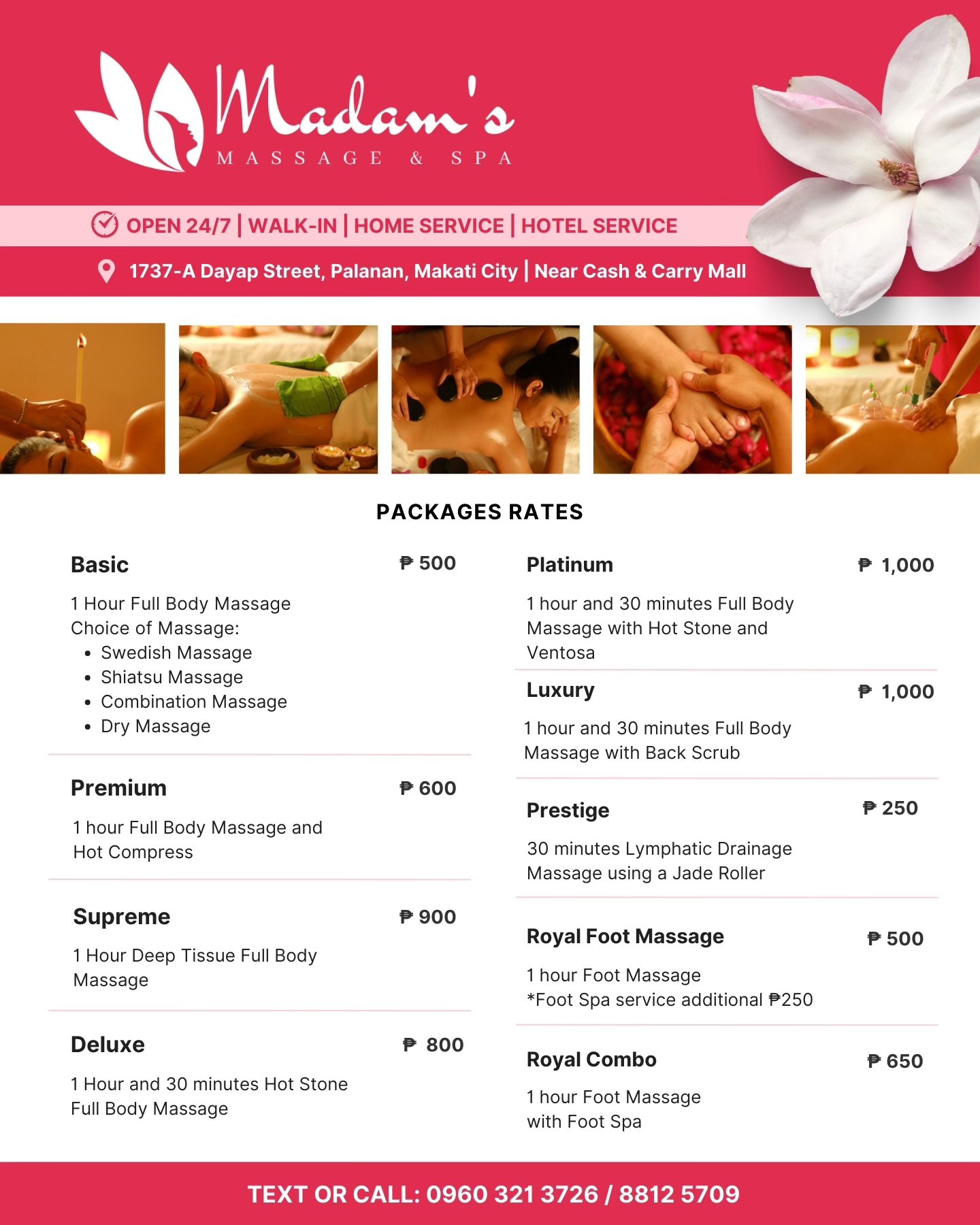 Madam’s Massage & Spa Facebook ad