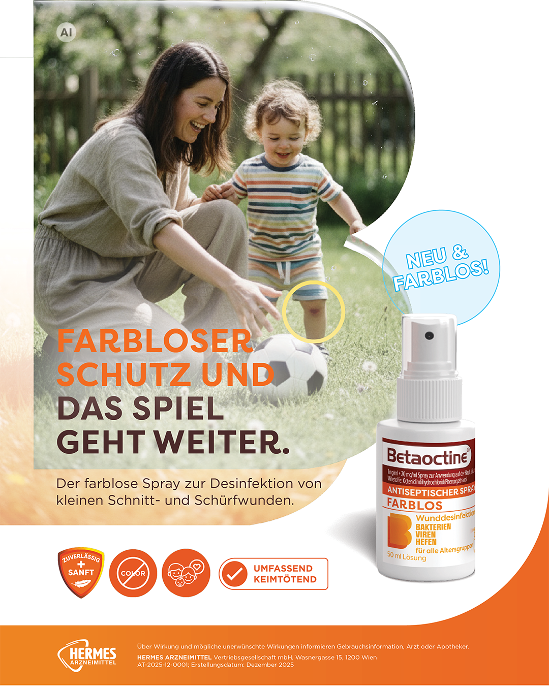 Betadona - die Aller-Erste Hilfe Facebook ad: Sanfte Wunddesinfektion