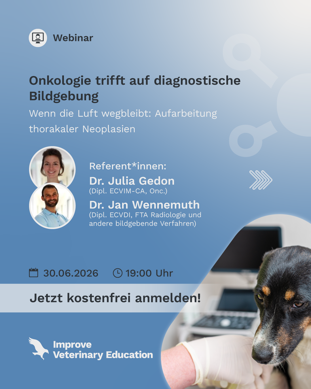 Improve Veterinary Education DE Facebook ad: Thorakale Neoplasien sind selten eindeutig, und genau…
