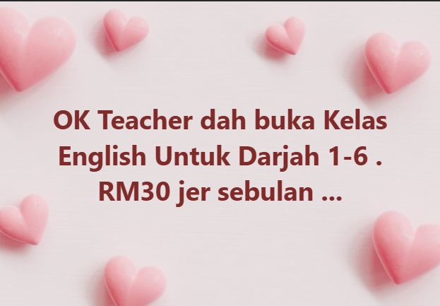 Kelas Bahasa Inggeris Teacher Sharifah Facebook ad