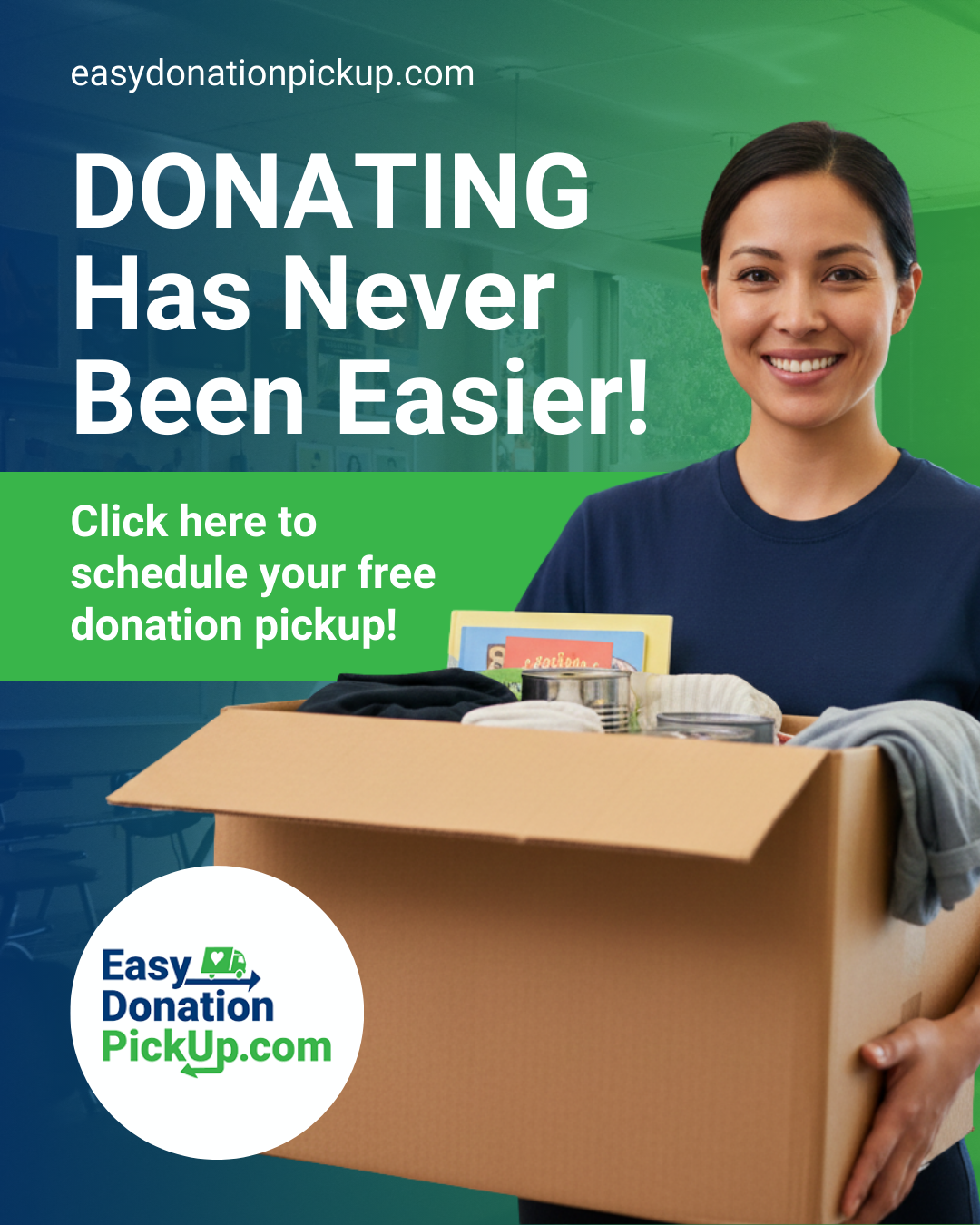Easy Donation Pickup Facebook ad: Donating Has Never Been Easier