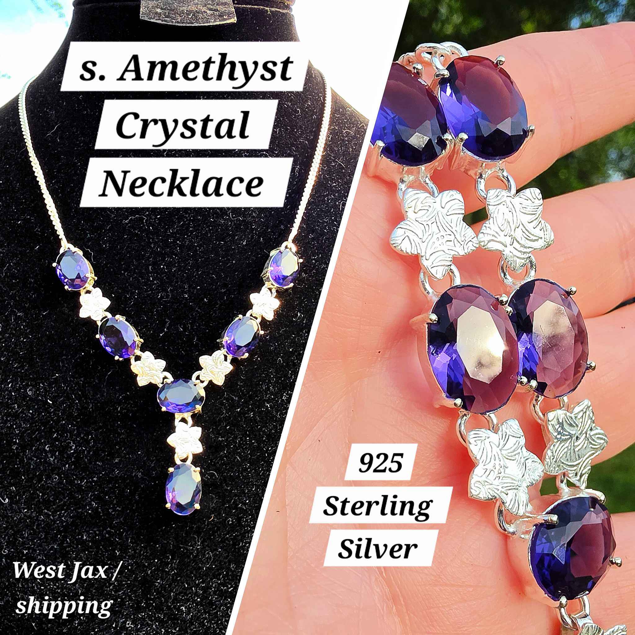 Torry Daria Facebook ad: Amethyst Necklace 925 Sterling Silver Necklace Gemstone…